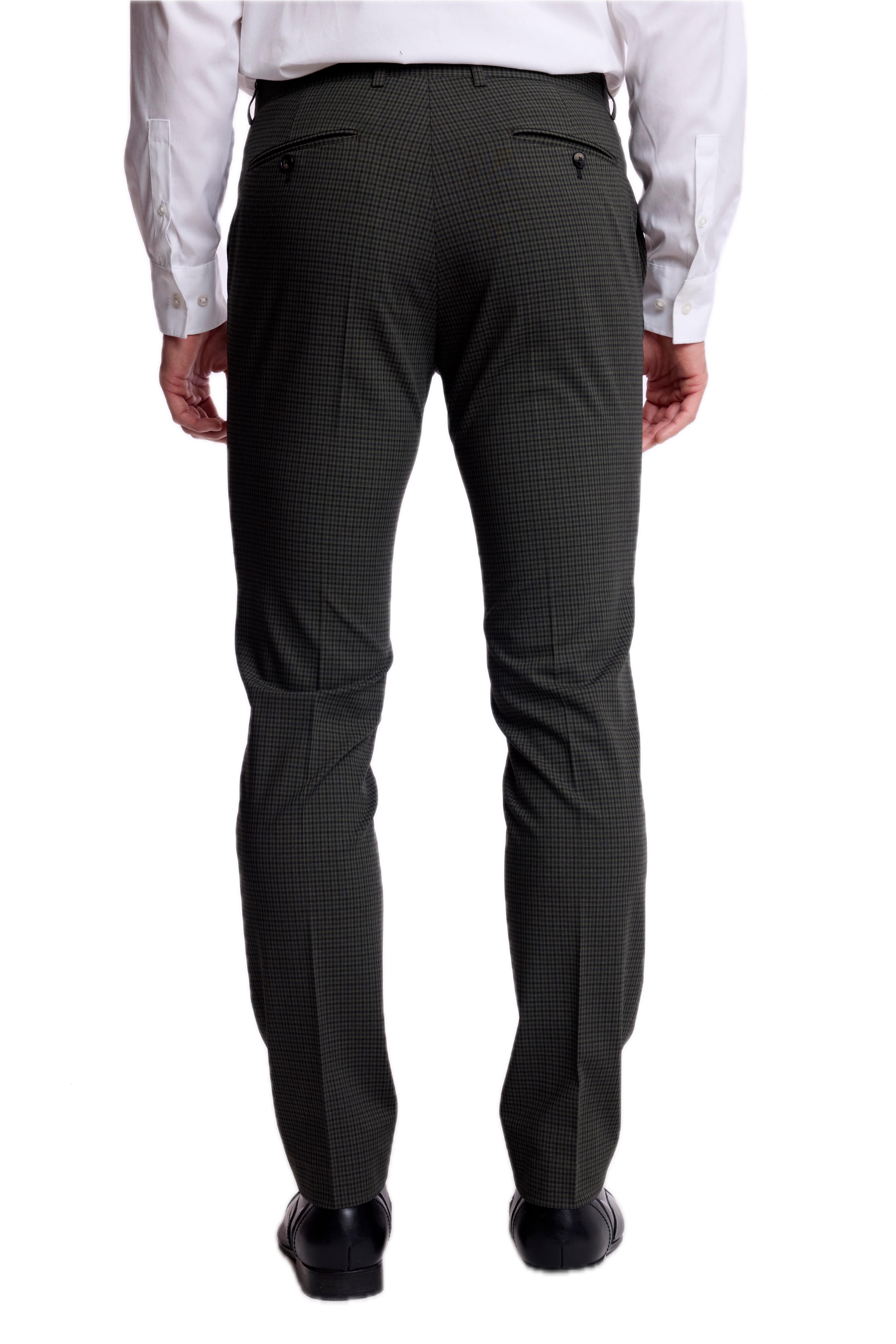 Downing Pants - slim - Green Navy Black Gingham
