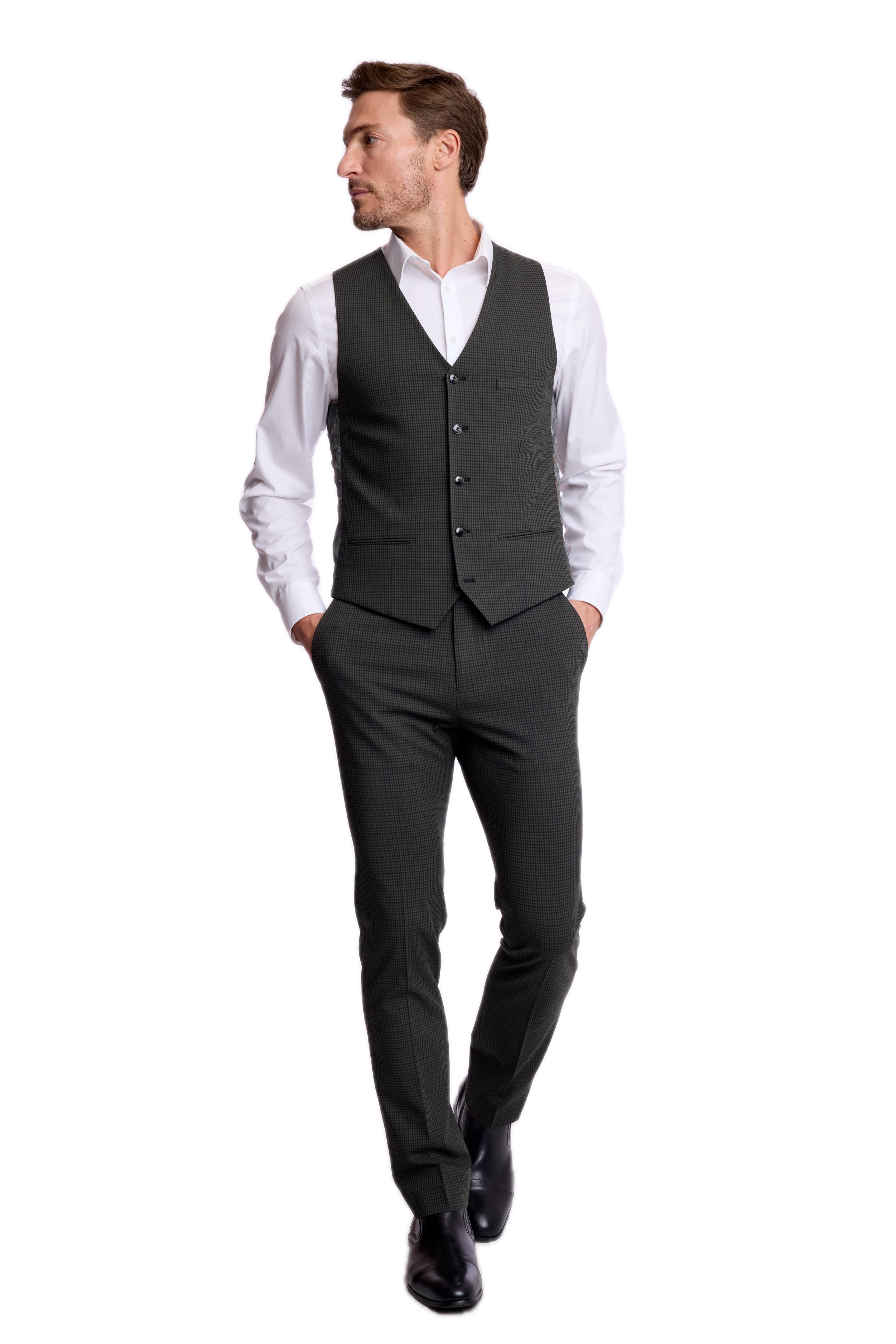 Downing Pants - slim - Green Navy Black Gingham