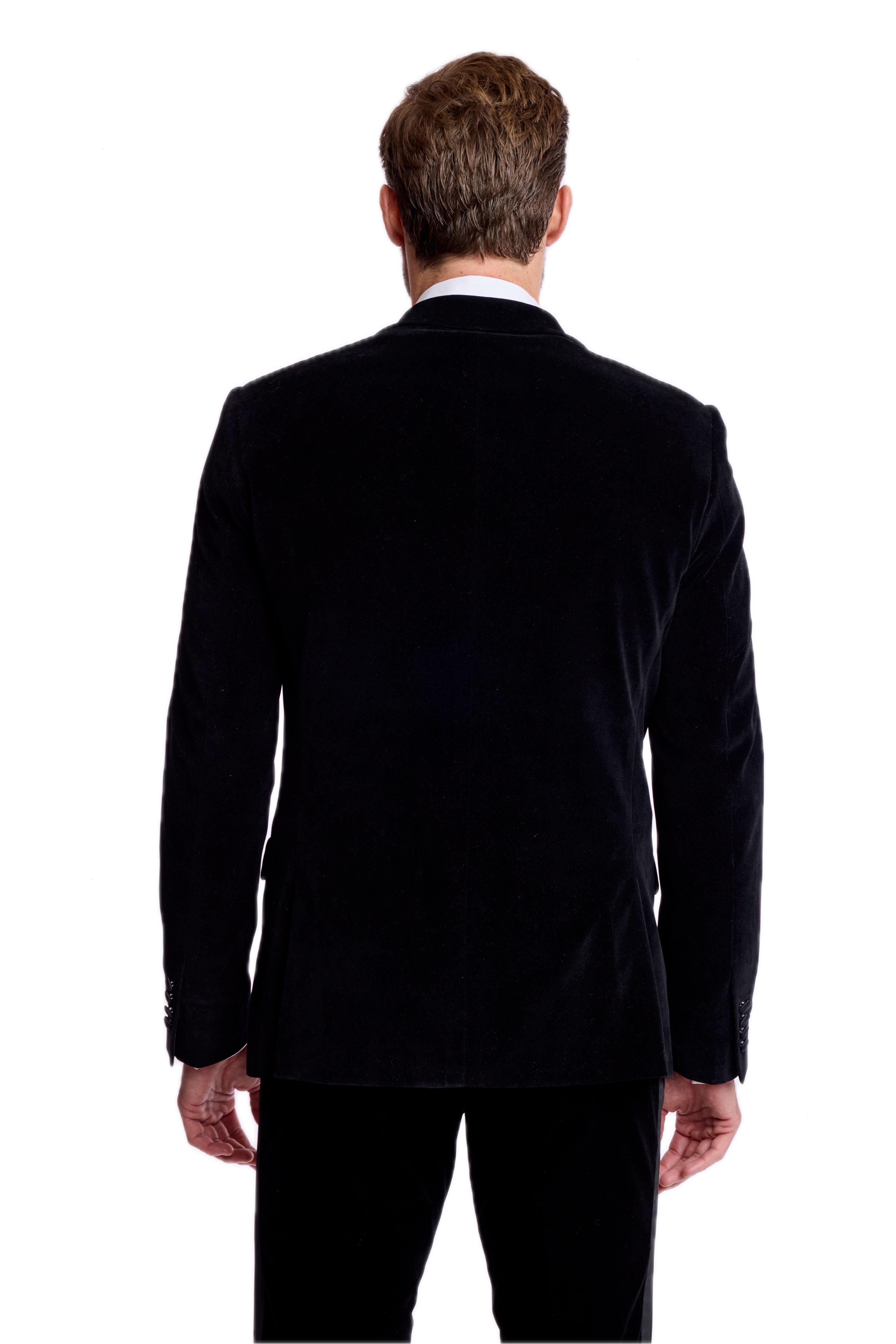 Kyle Big Peak Tux Jacket - slim - Jet Black Velvet