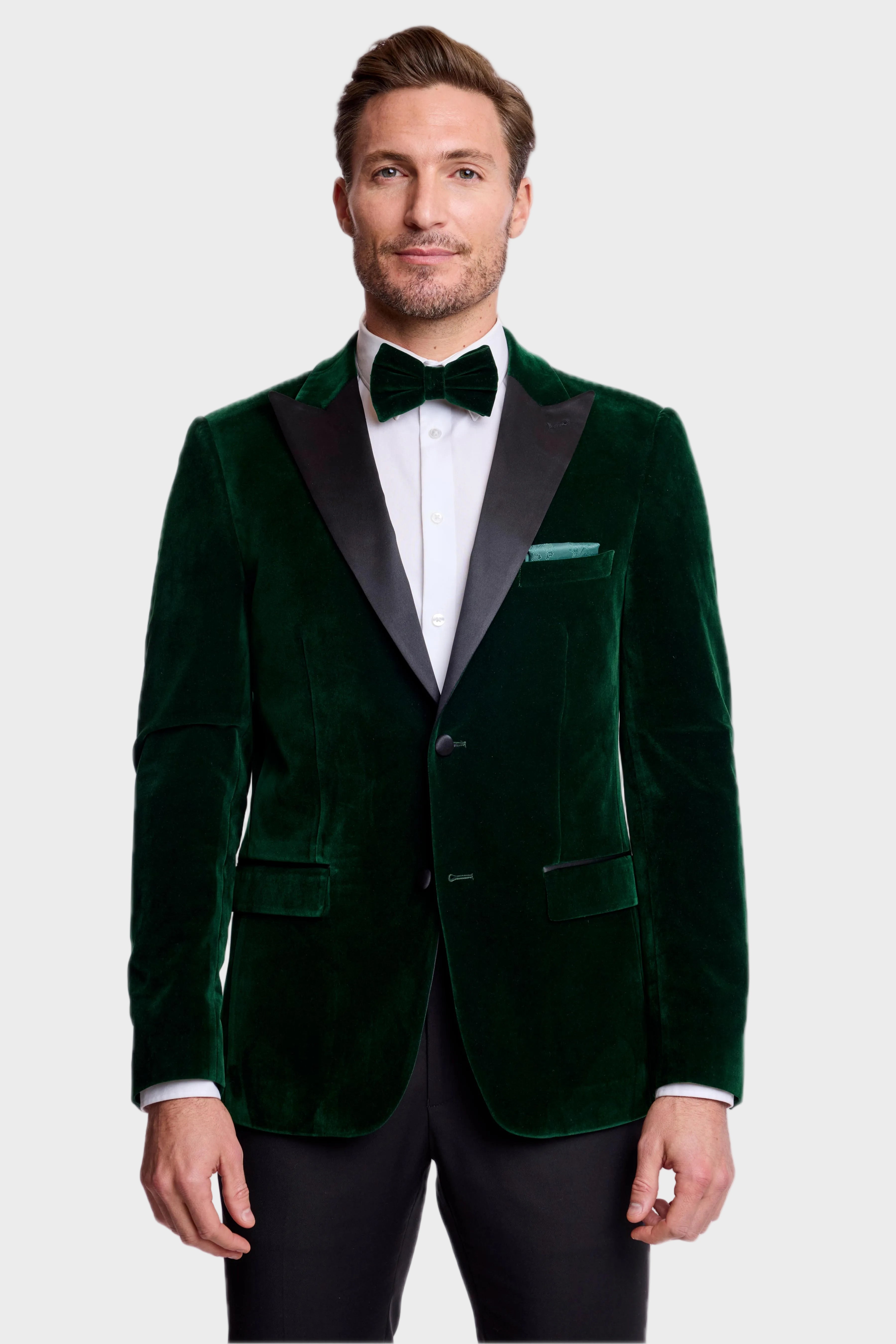 Kyle Big Peak Tux Jacket - slim - Green Velvet