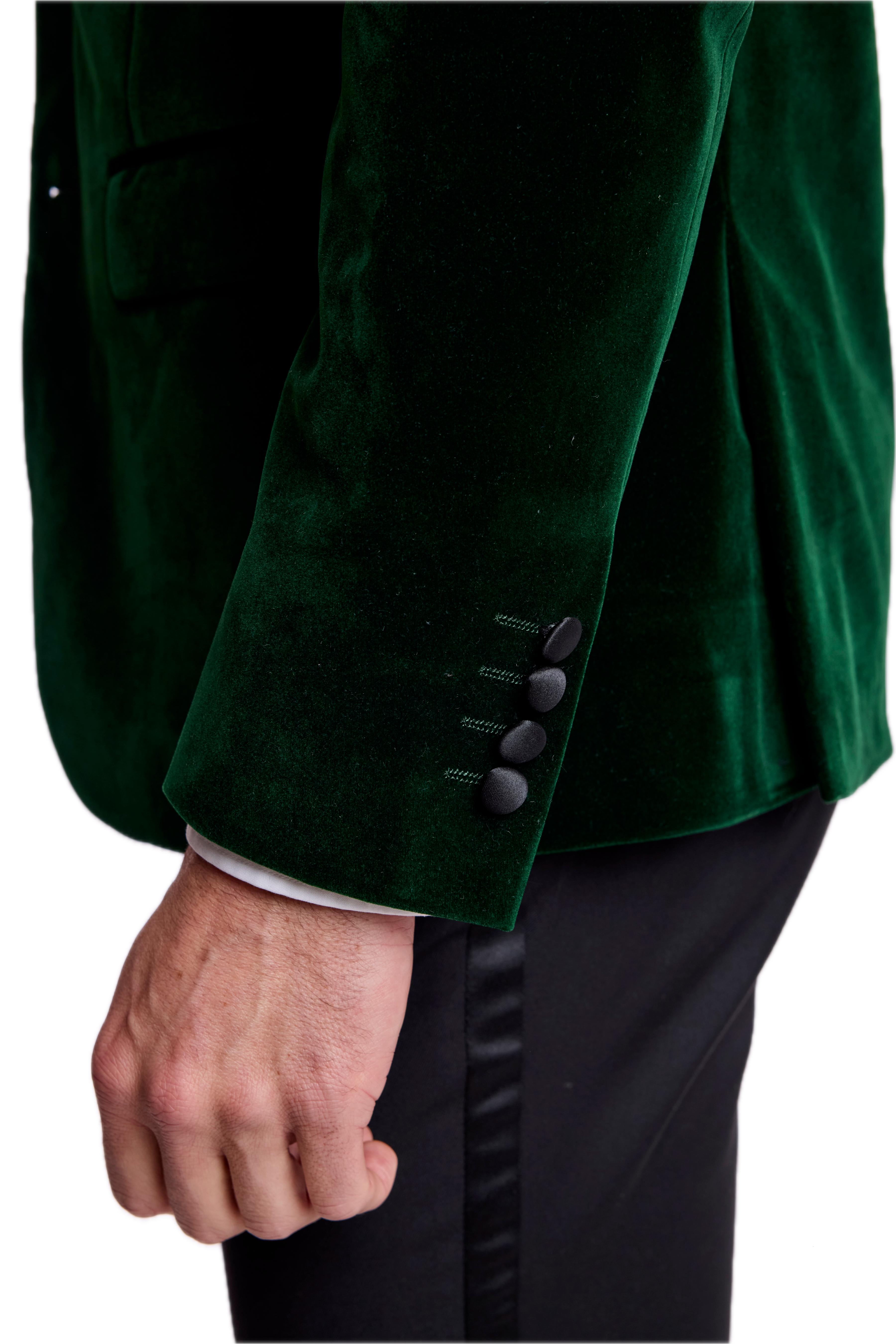 Kyle Big Peak Tux Jacket - slim - Green Velvet