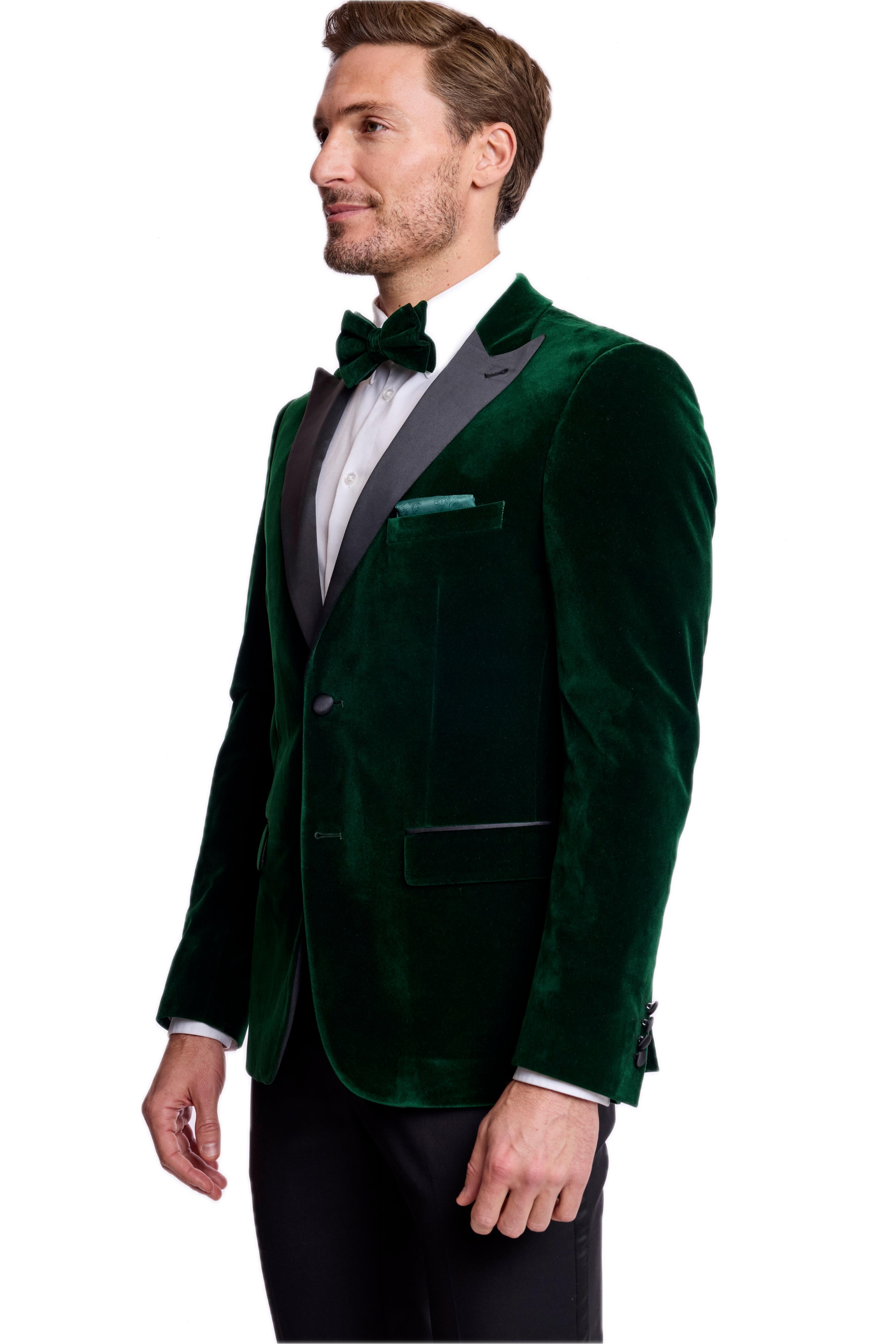 Kyle Big Peak Tux Jacket - slim - Green Velvet