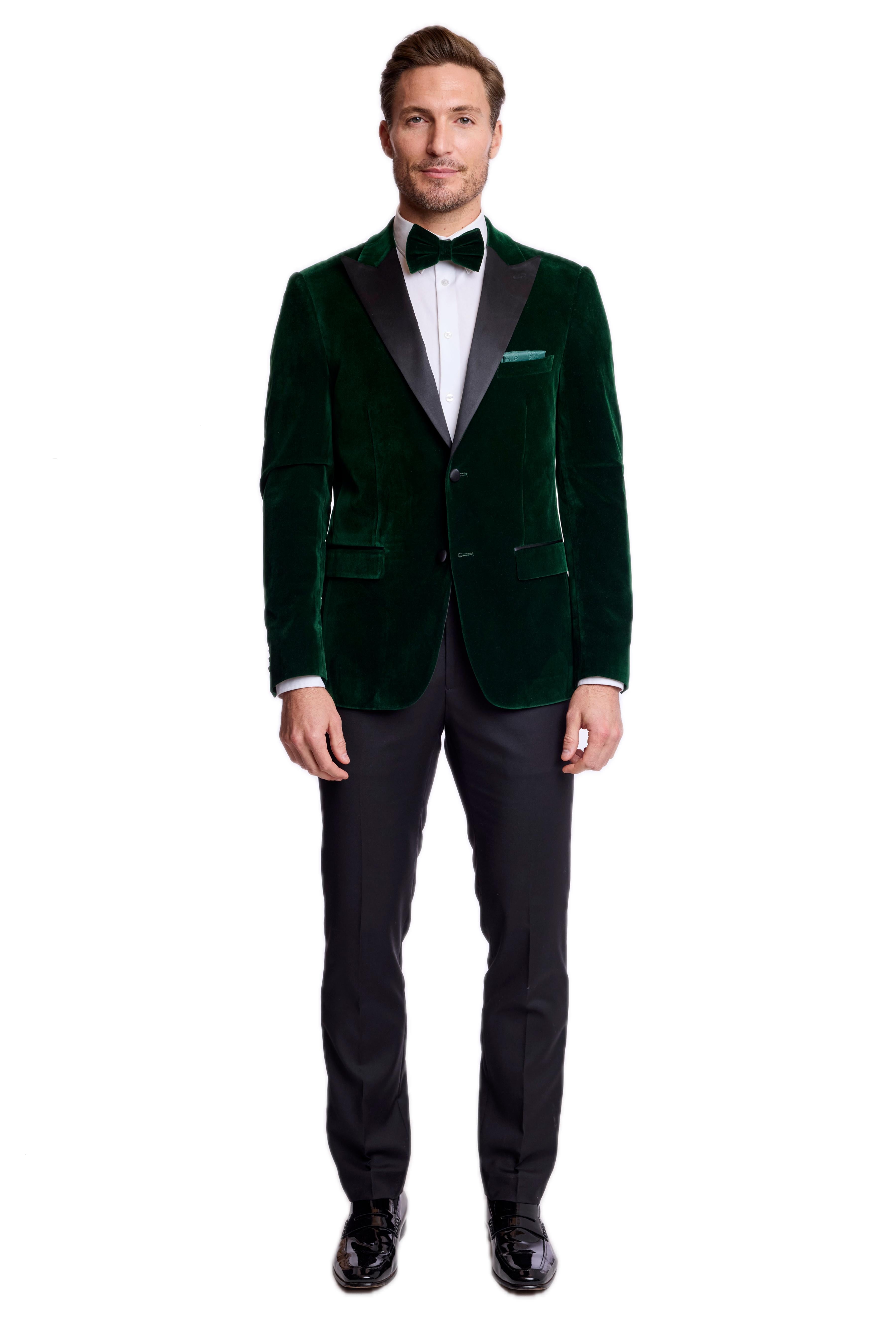 Kyle Big Peak Tux Jacket - slim - Green Velvet