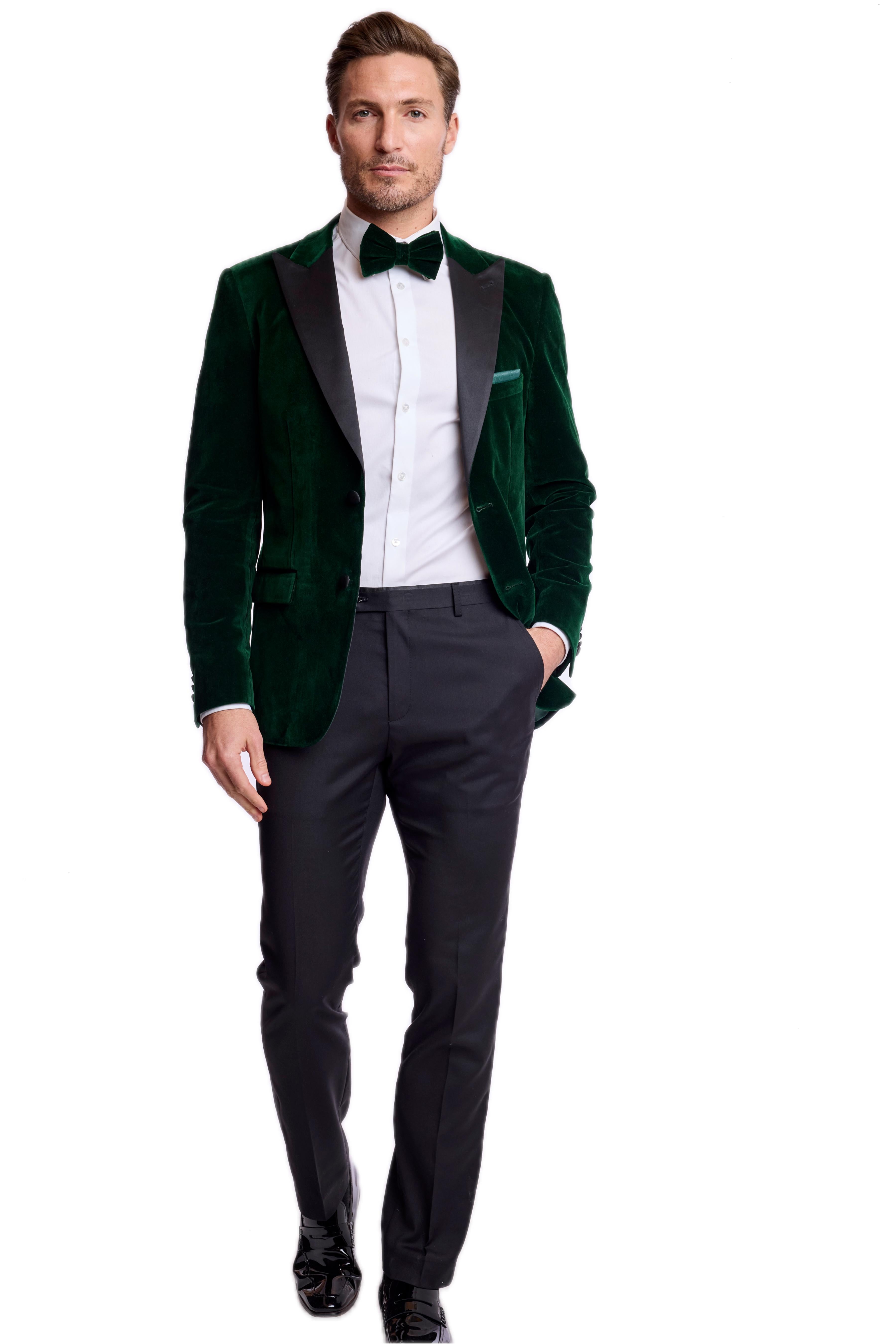Kyle Big Peak Tux Jacket - slim - Green Velvet