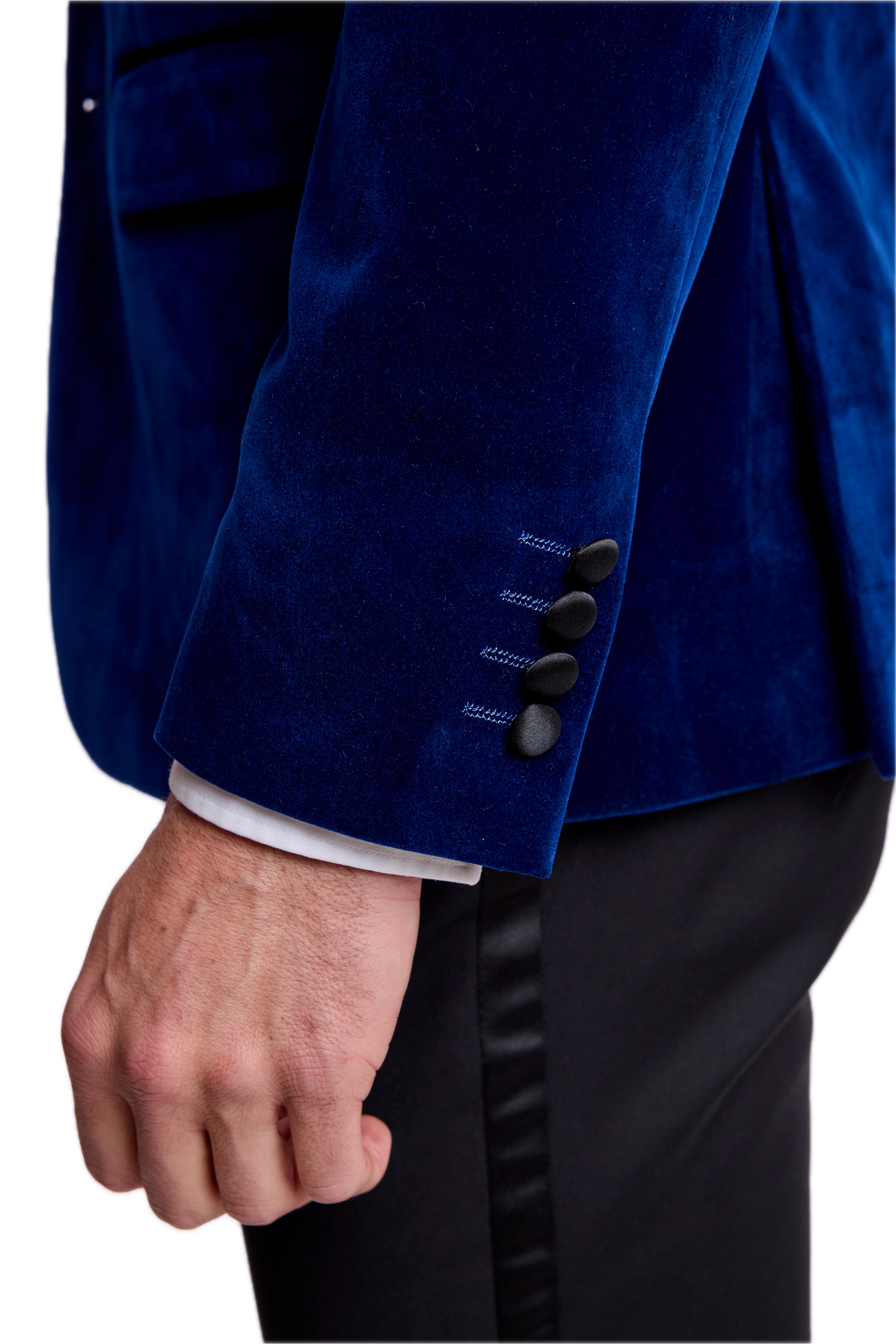 Kyle Big Peak Tux Jacket - slim - Blue Velvet
