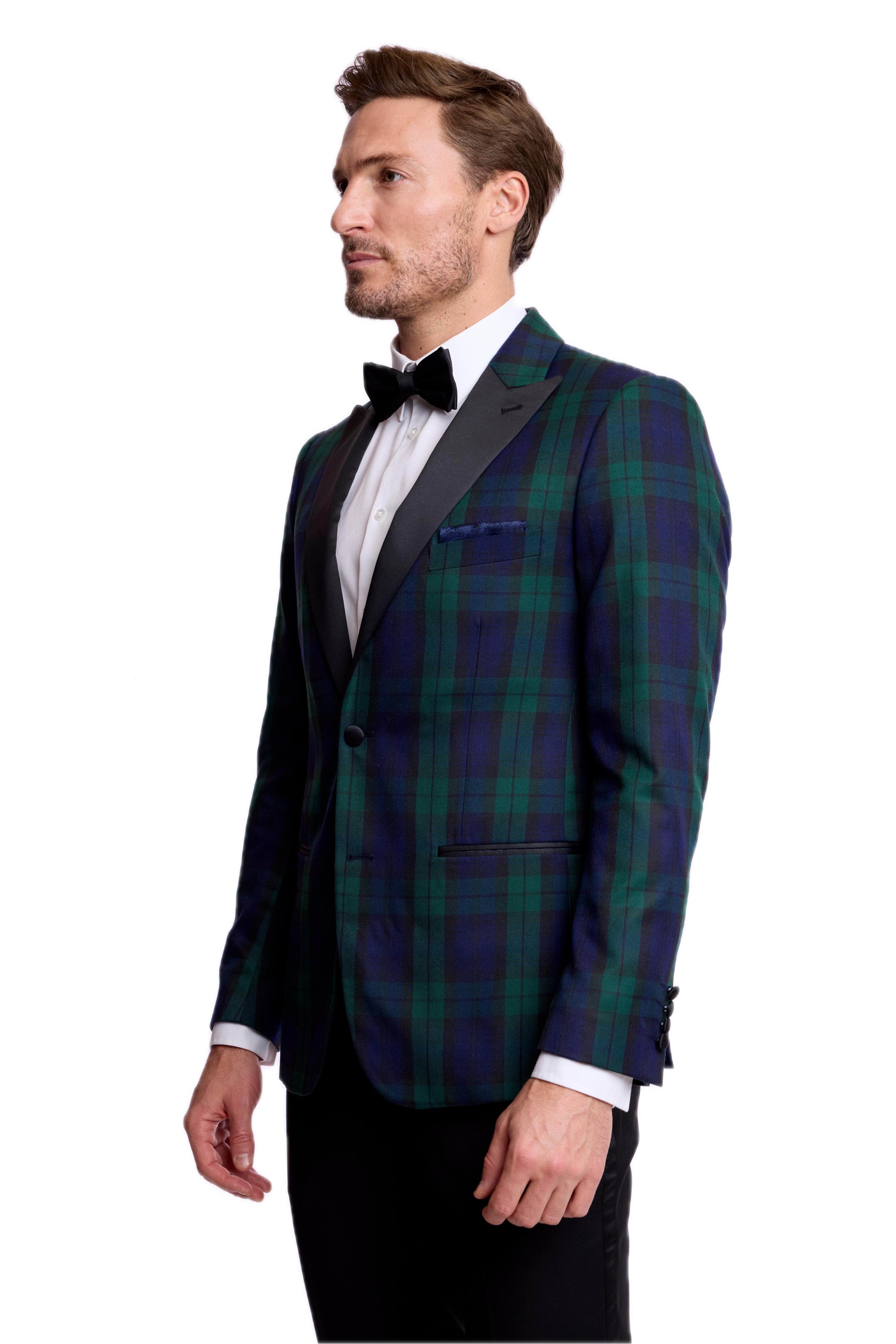 Kyle Big Peak Tux Jacket - slim - Black Watch Tartan