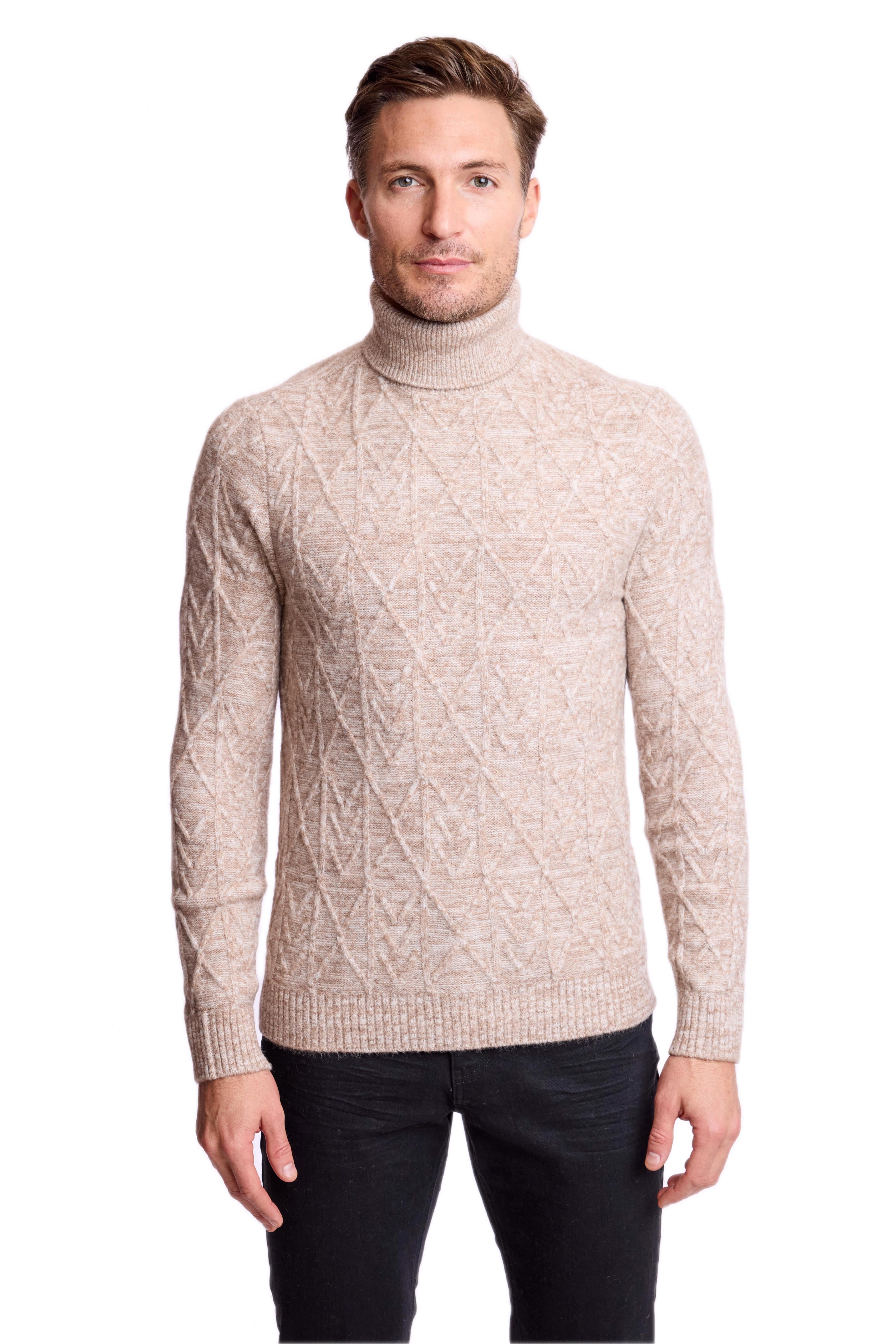 Chunky Turtleneck - Beige Tan Marled