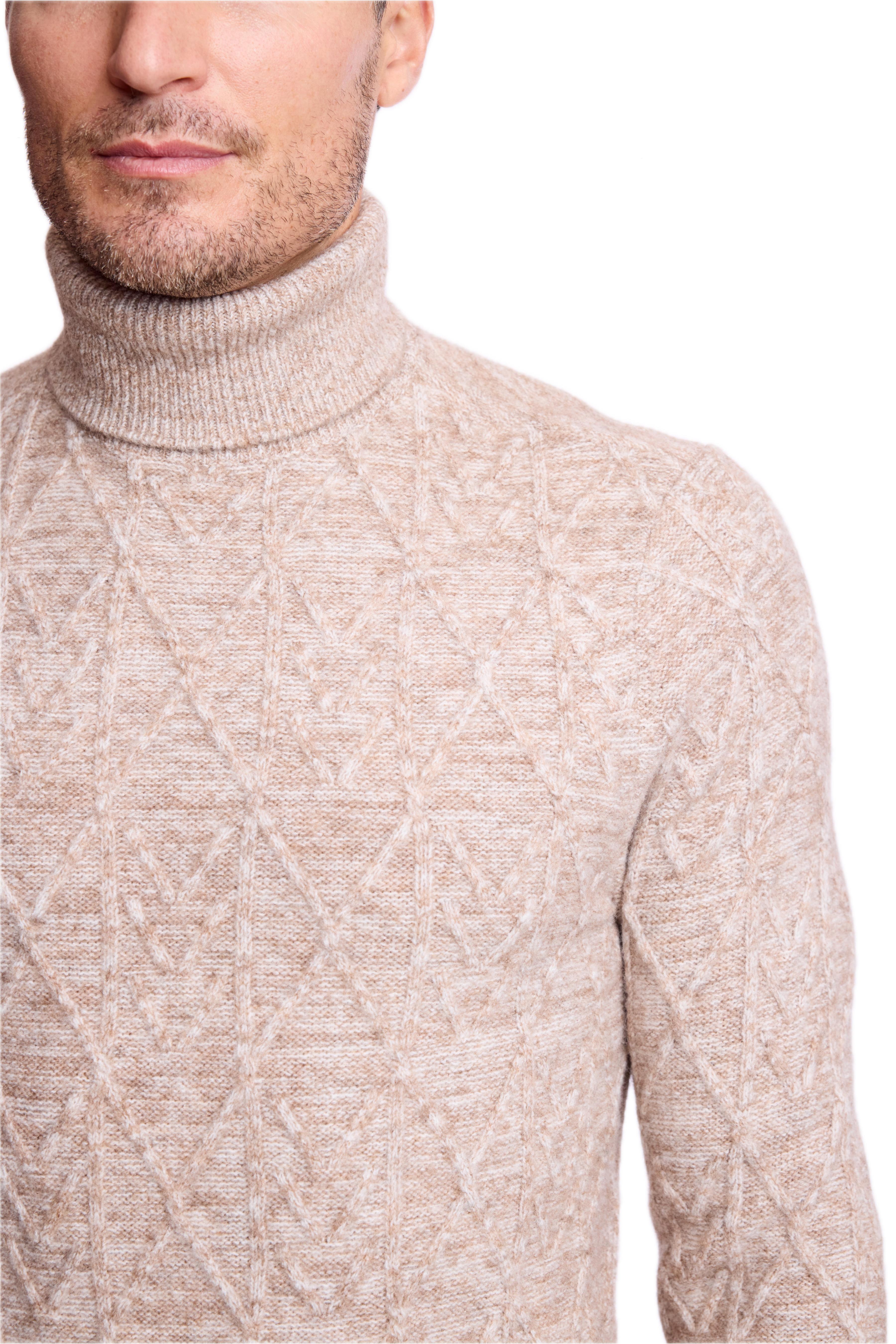 Chunky Turtleneck - Beige Tan Marled