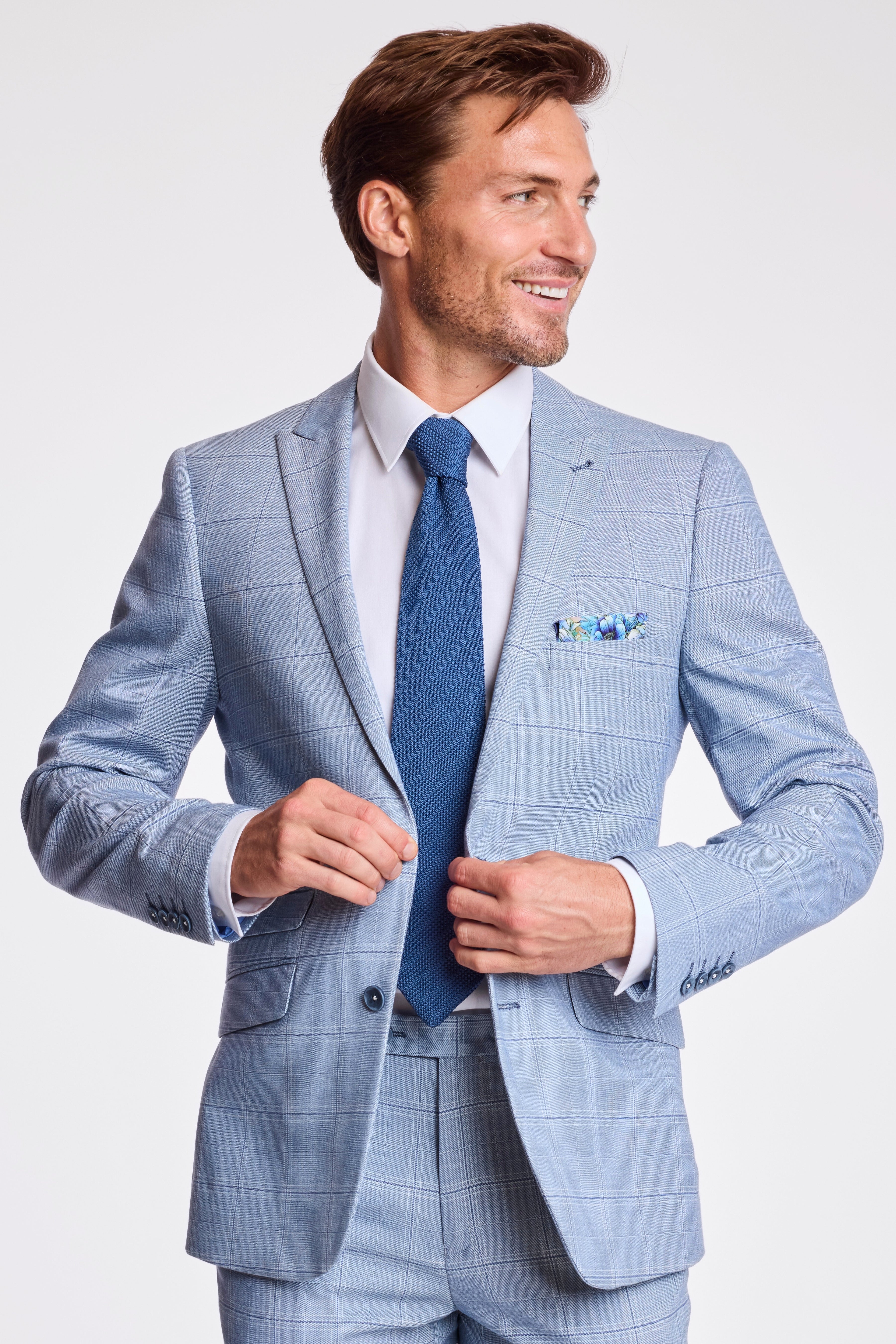 Ashton Peak Jacket - slim - Blue White Check