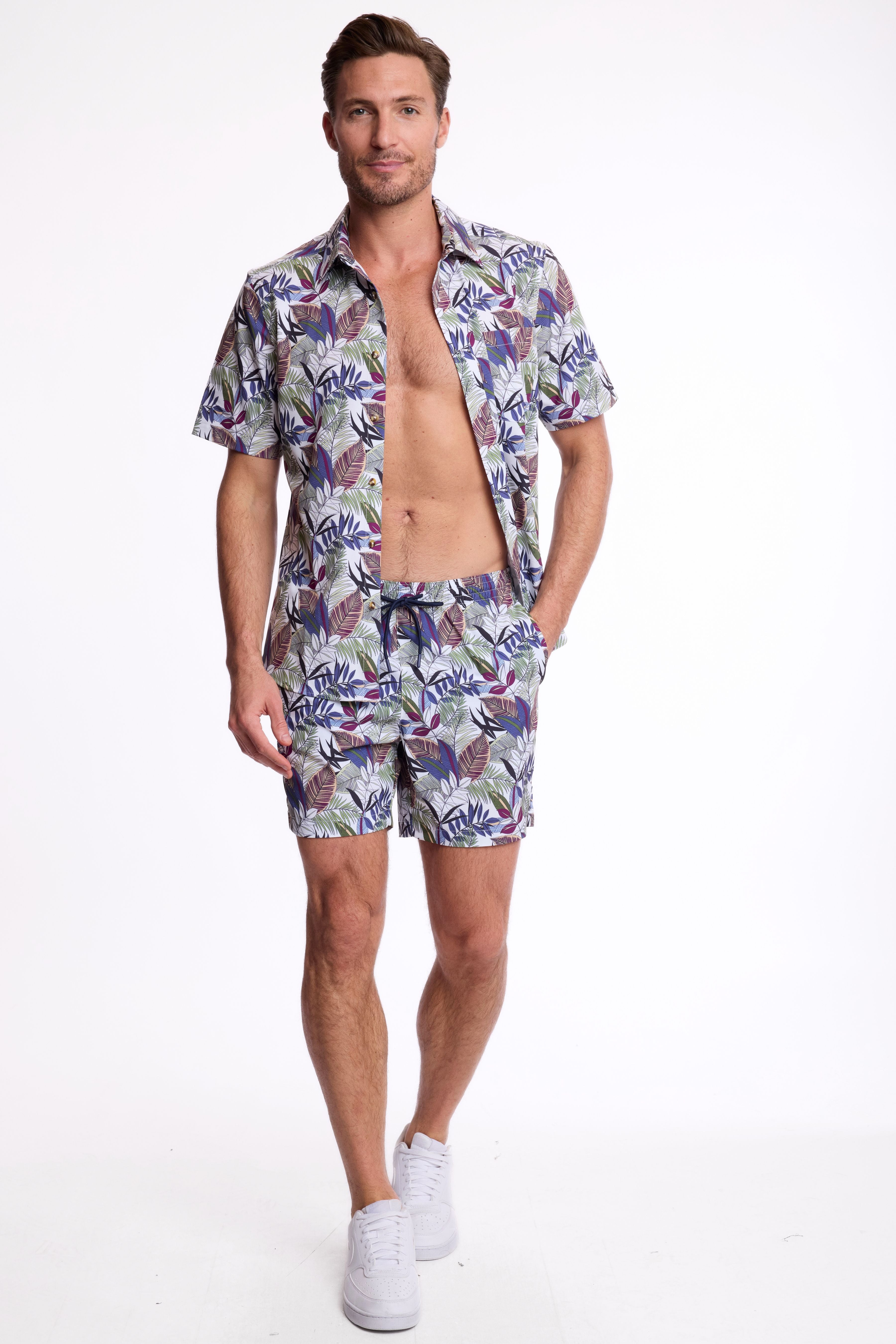 Gilby Swim Shirt - Multi Leaf