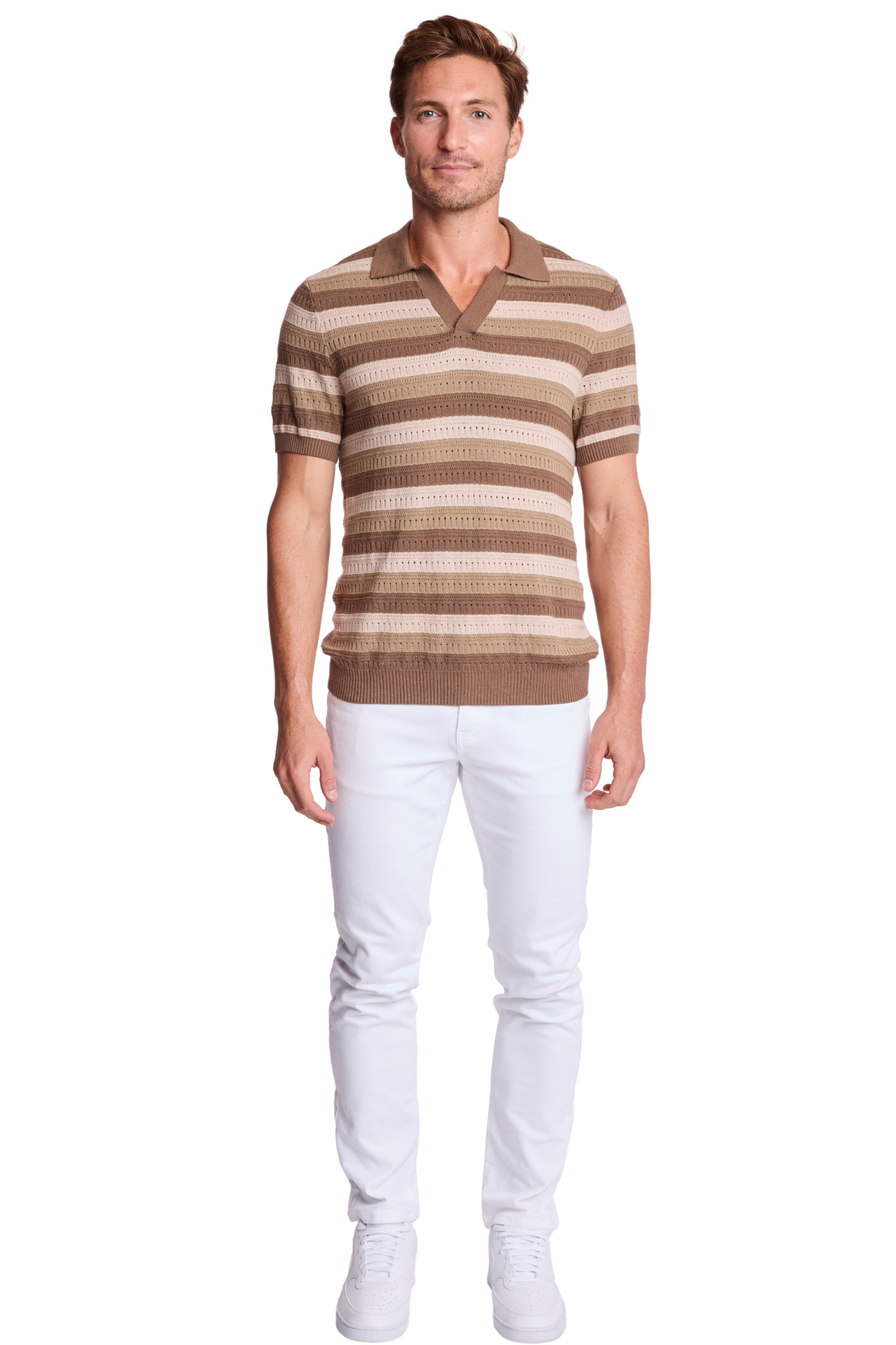 Johnny Collar Polo - Maple Oatmeal