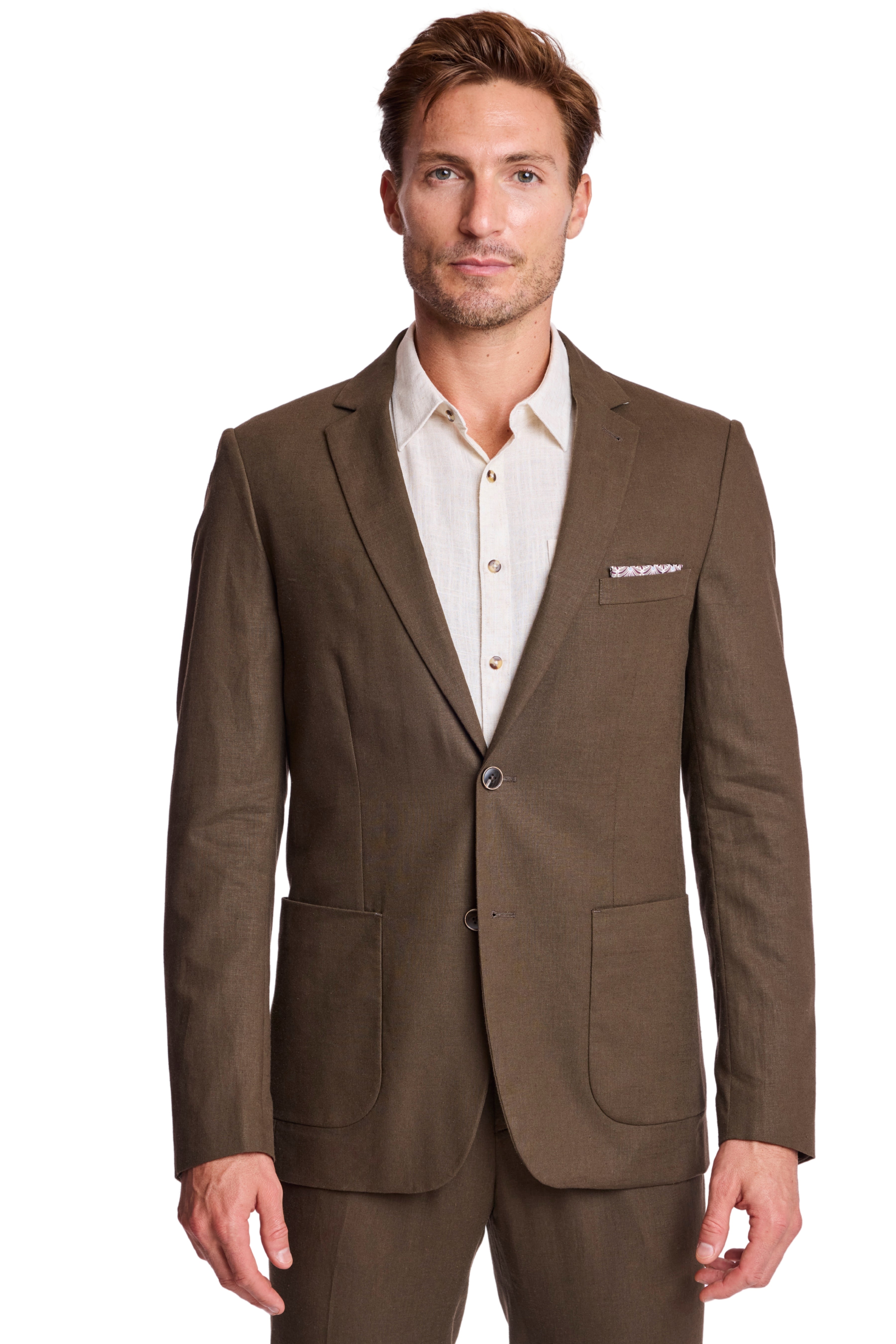 Dover Notch Jacket - Slim - Ganache Dark Brown Linen