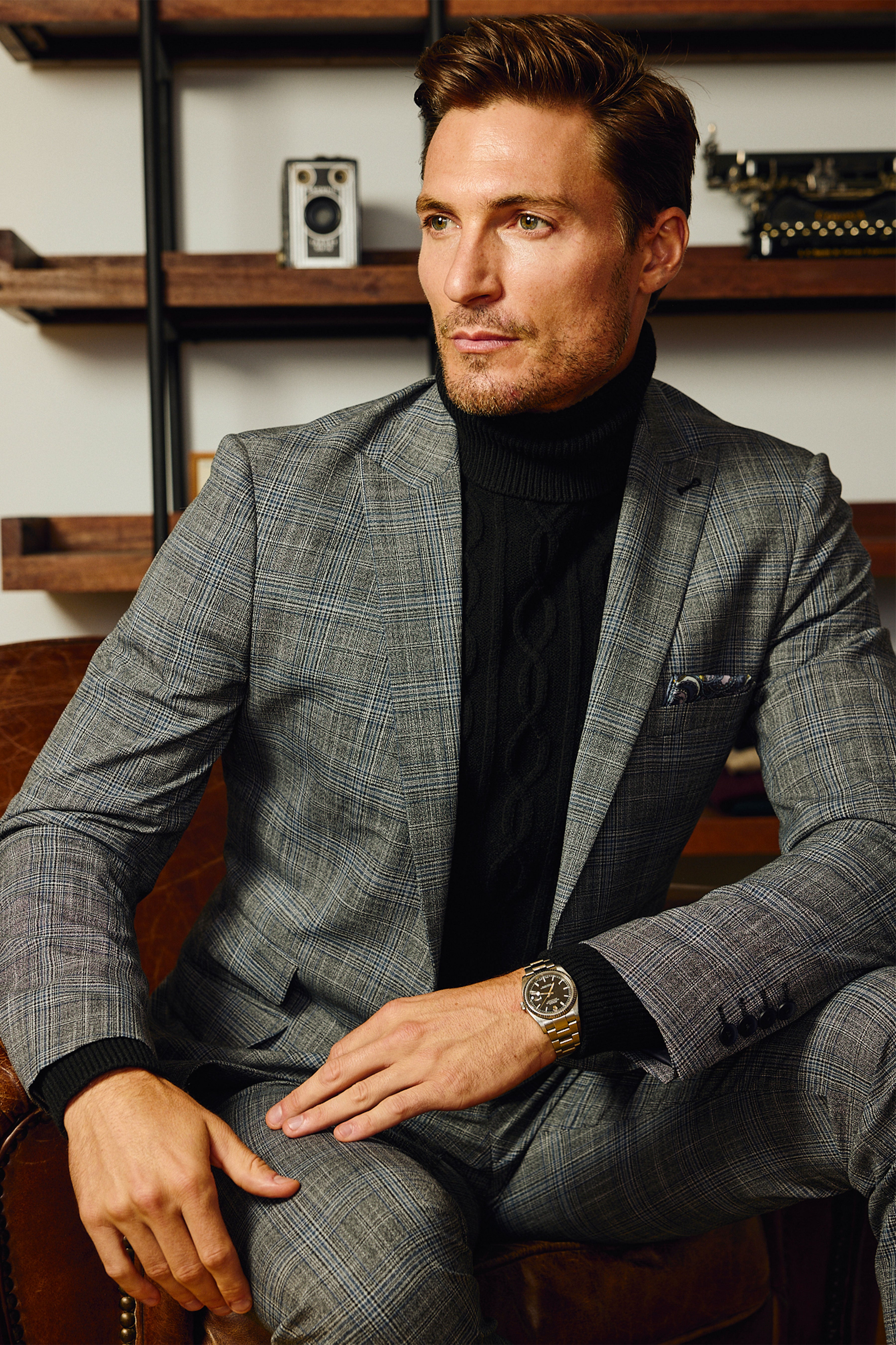 Ashton Peak Jacket - slim - Blue & Black Plaid