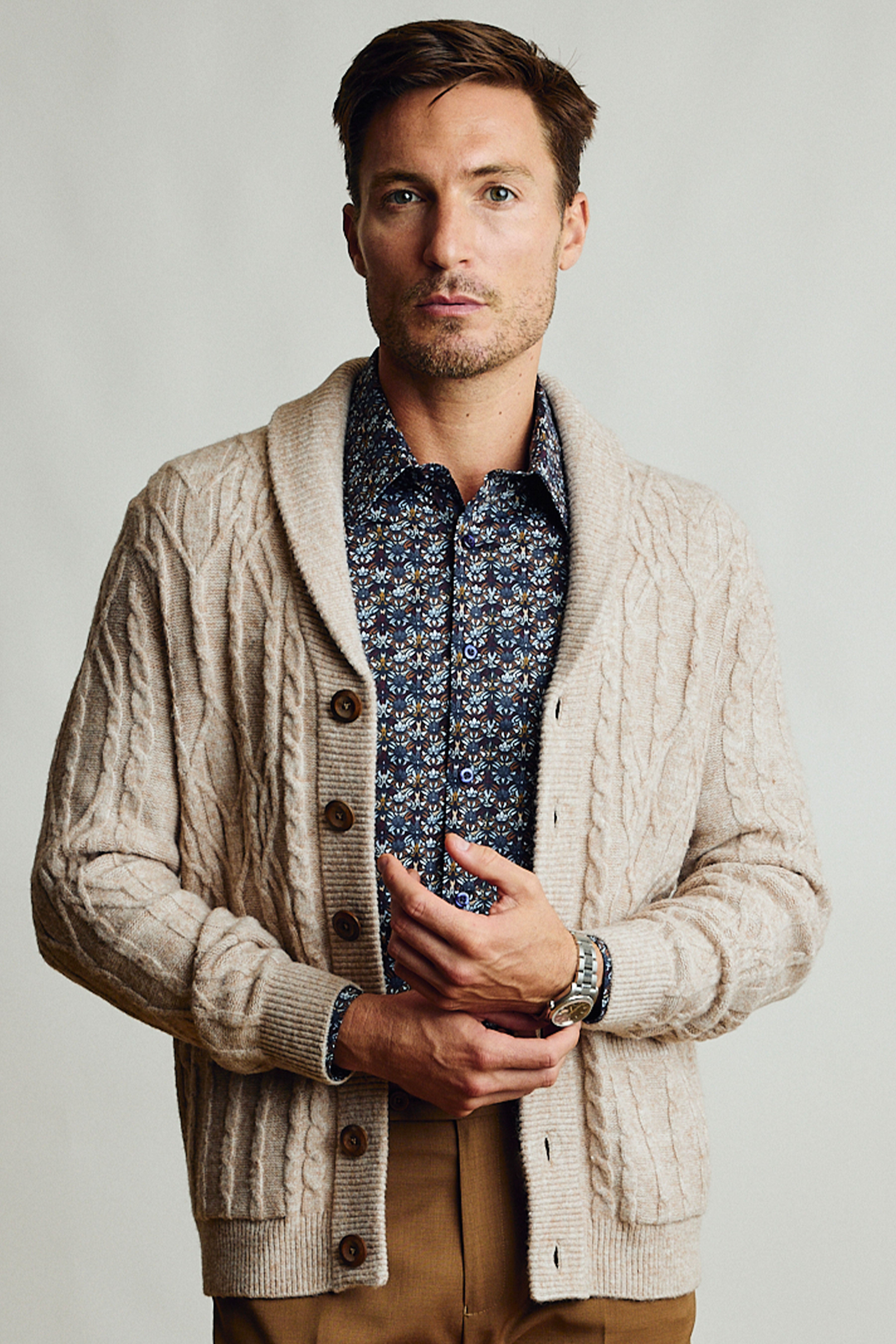 Shawl Collar Cardigan - Mist