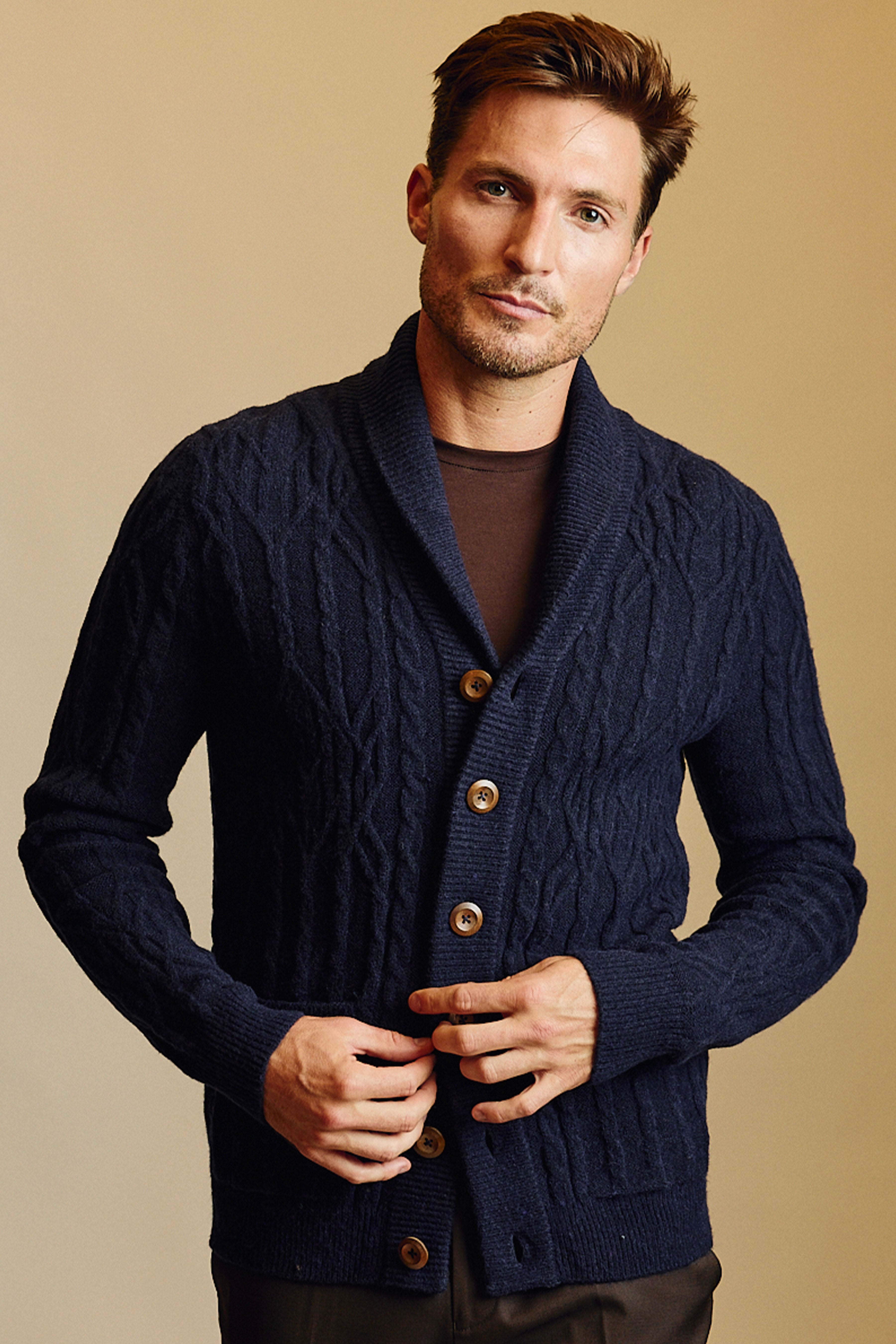Shawl Collar Cardigan - Midnight Navy