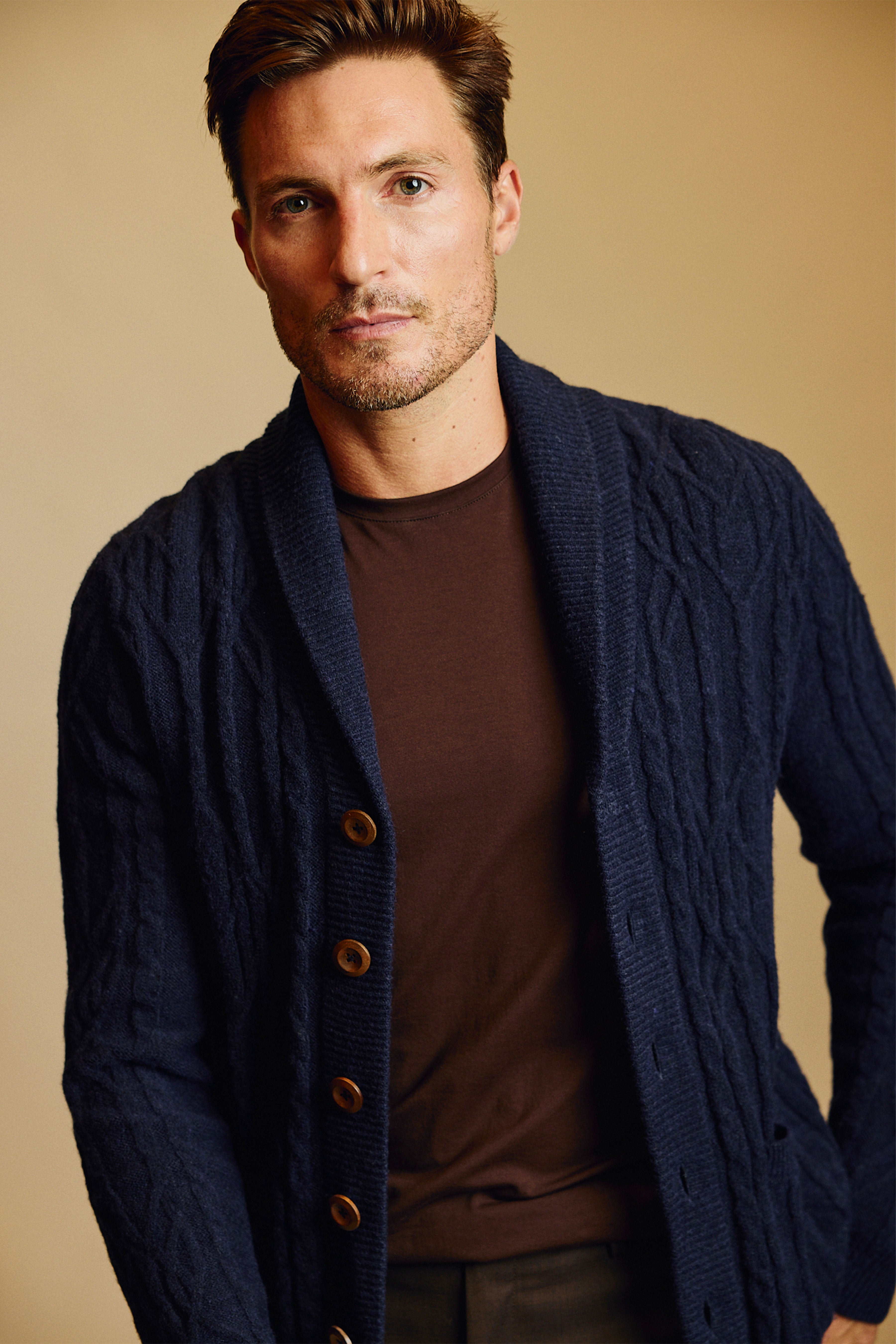 Shawl Collar Cardigan - Midnight Navy