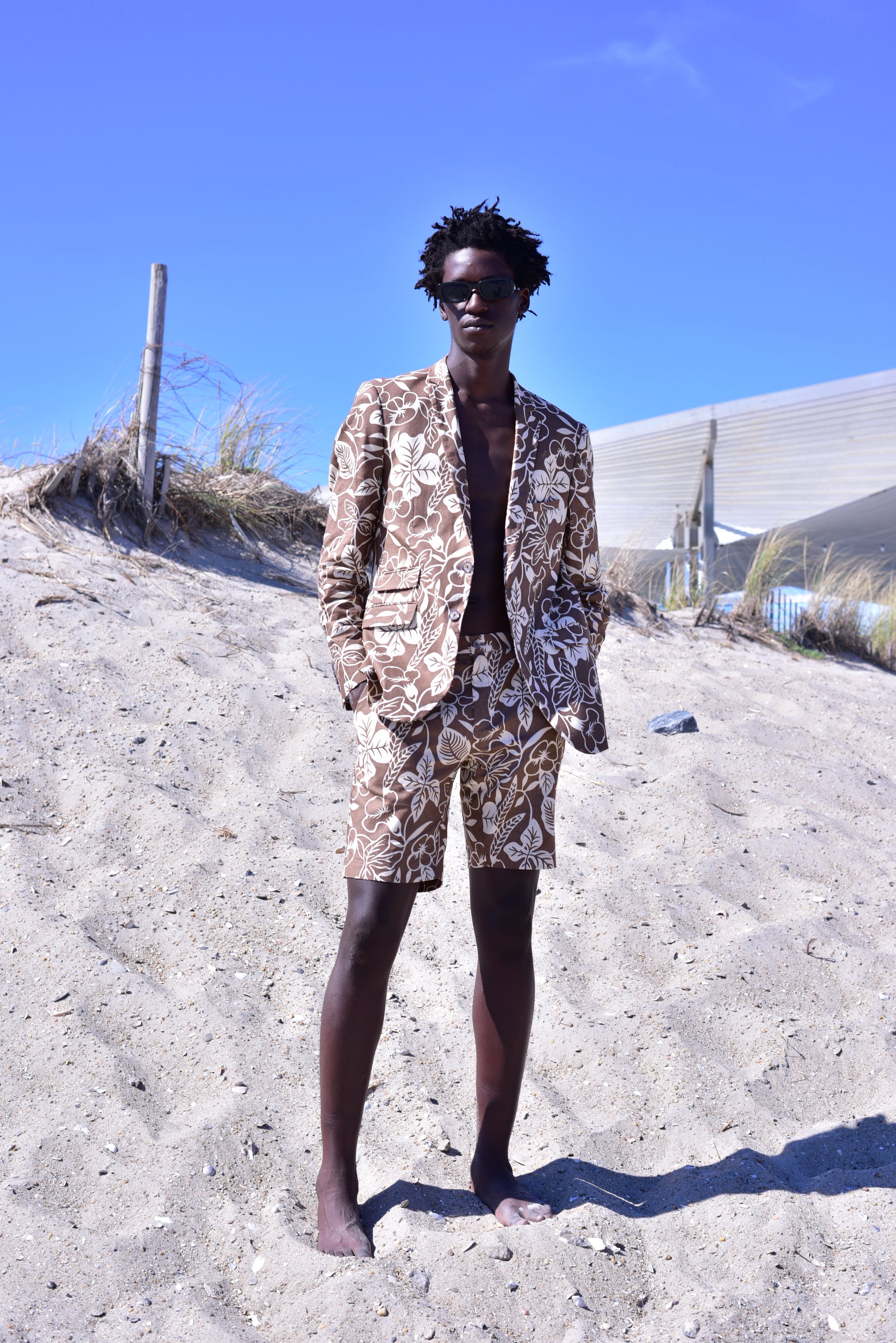 Dover Notch Jacket - slim - Natural Brown Floral
