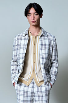  Milo Bomber Jacket - slim - White Black Grey Check