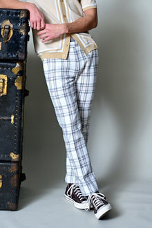  Downing Pants - slim - White Blk Grey Check