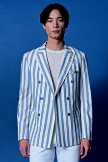  Soho Peak DB Jacket - slim - Blue Cream Wide Stripe