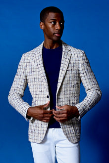  Dover Notch Jacket  - slim - Beige Navy Check