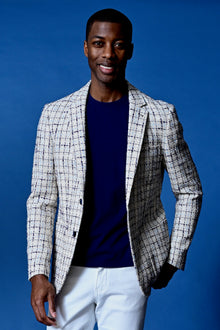  Dover Notch Jacket  - slim - Beige Navy Check