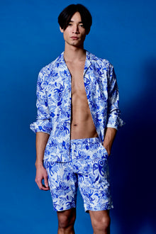  Felix Shorts - slim - Indigo White Paisley