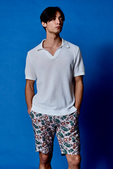  Felix Shorts - slim - Tan Flower Stencil