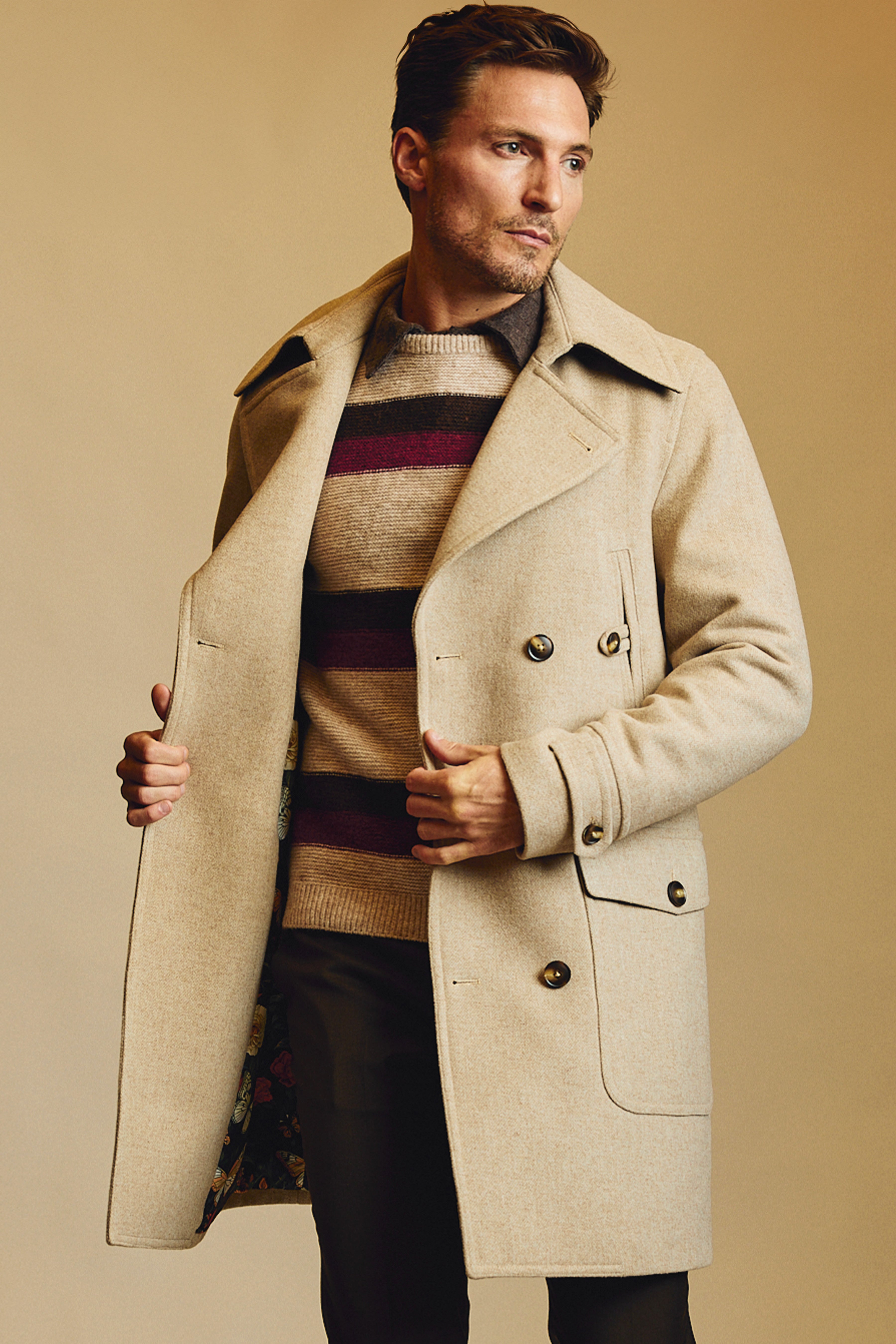 Military DB Overcoat - Light Tan