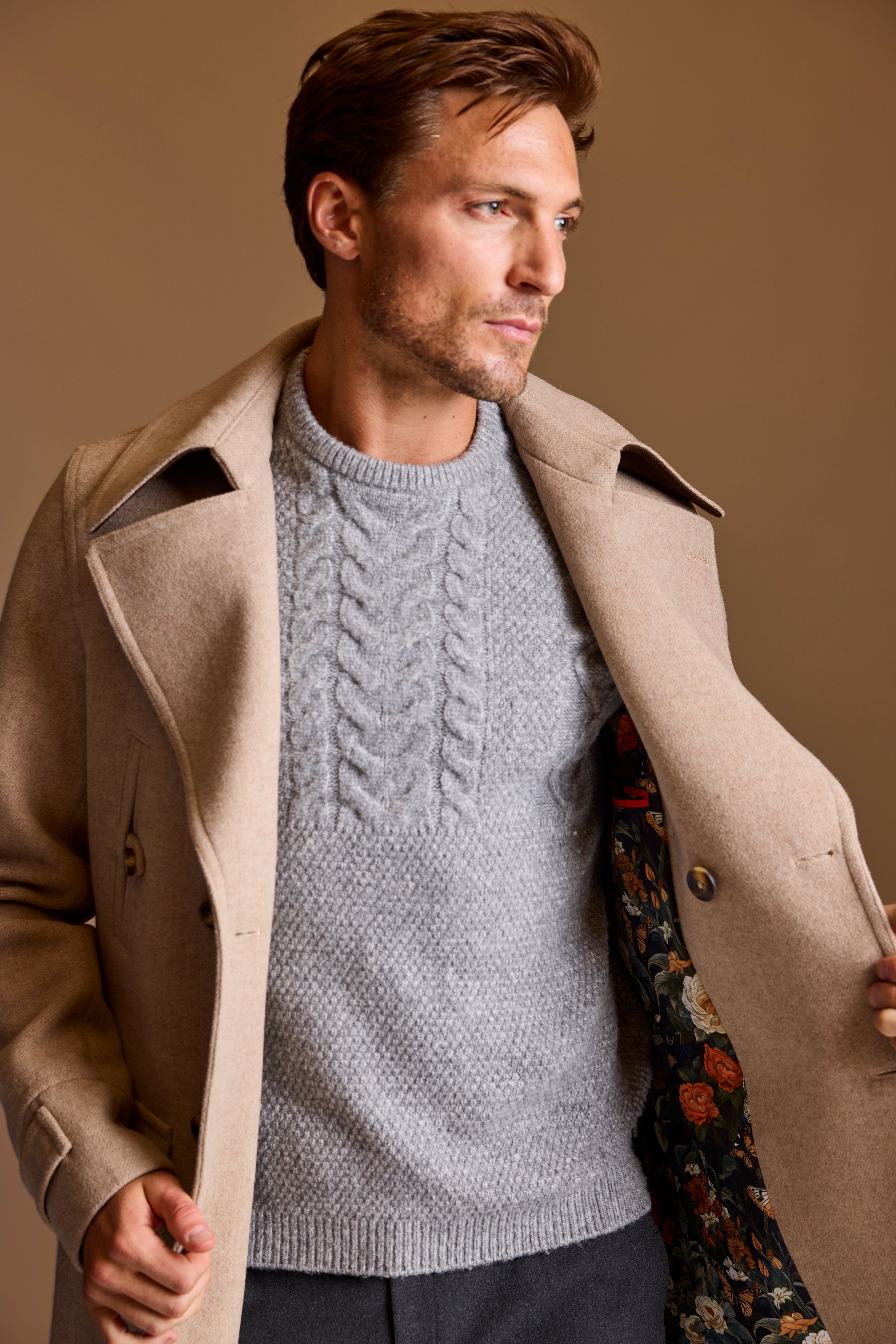 Military DB Overcoat - Light Tan