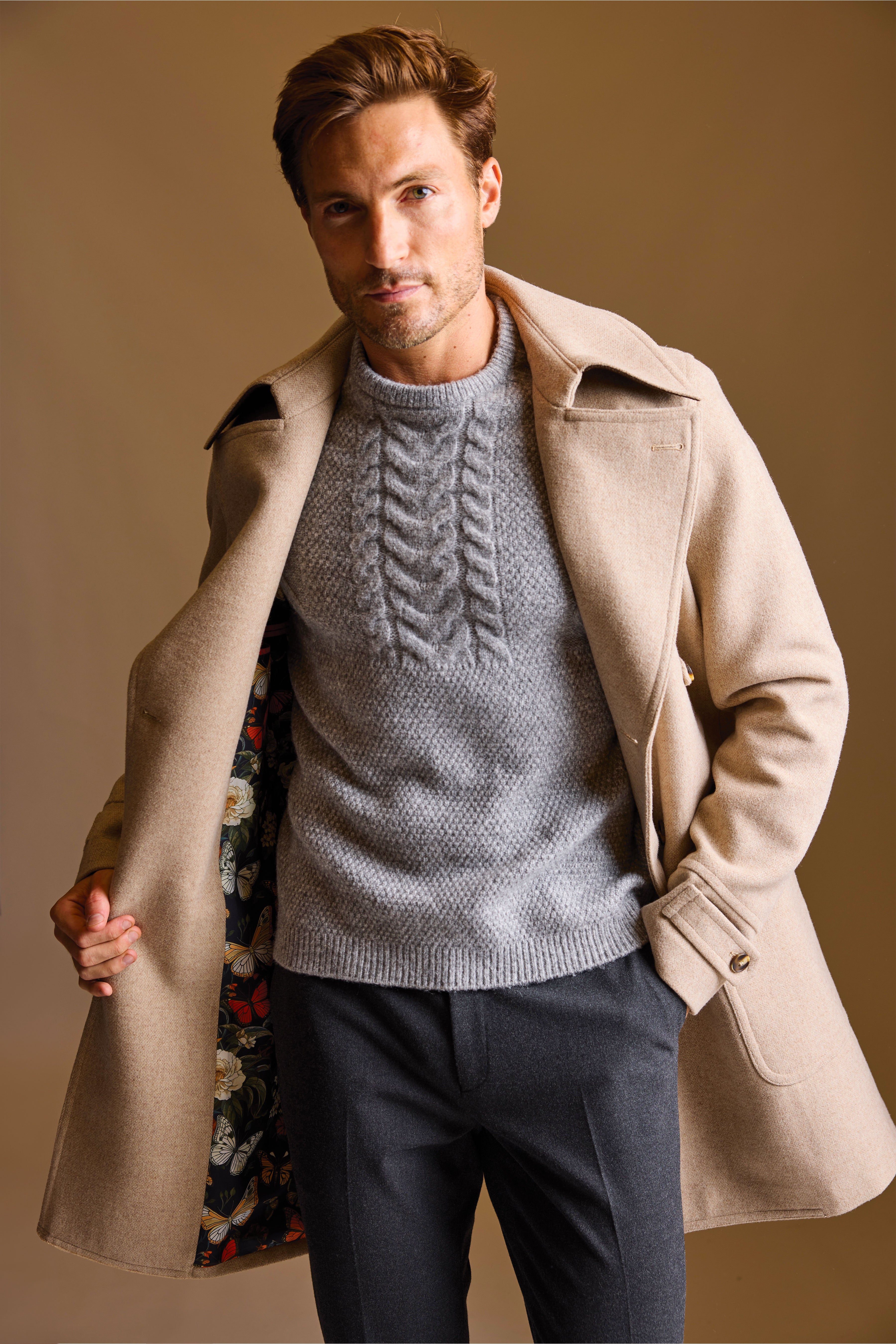Military DB Overcoat - Light Tan