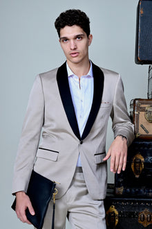  Regent Shawl Tux Jacket - slim - Sable Beige & Black
