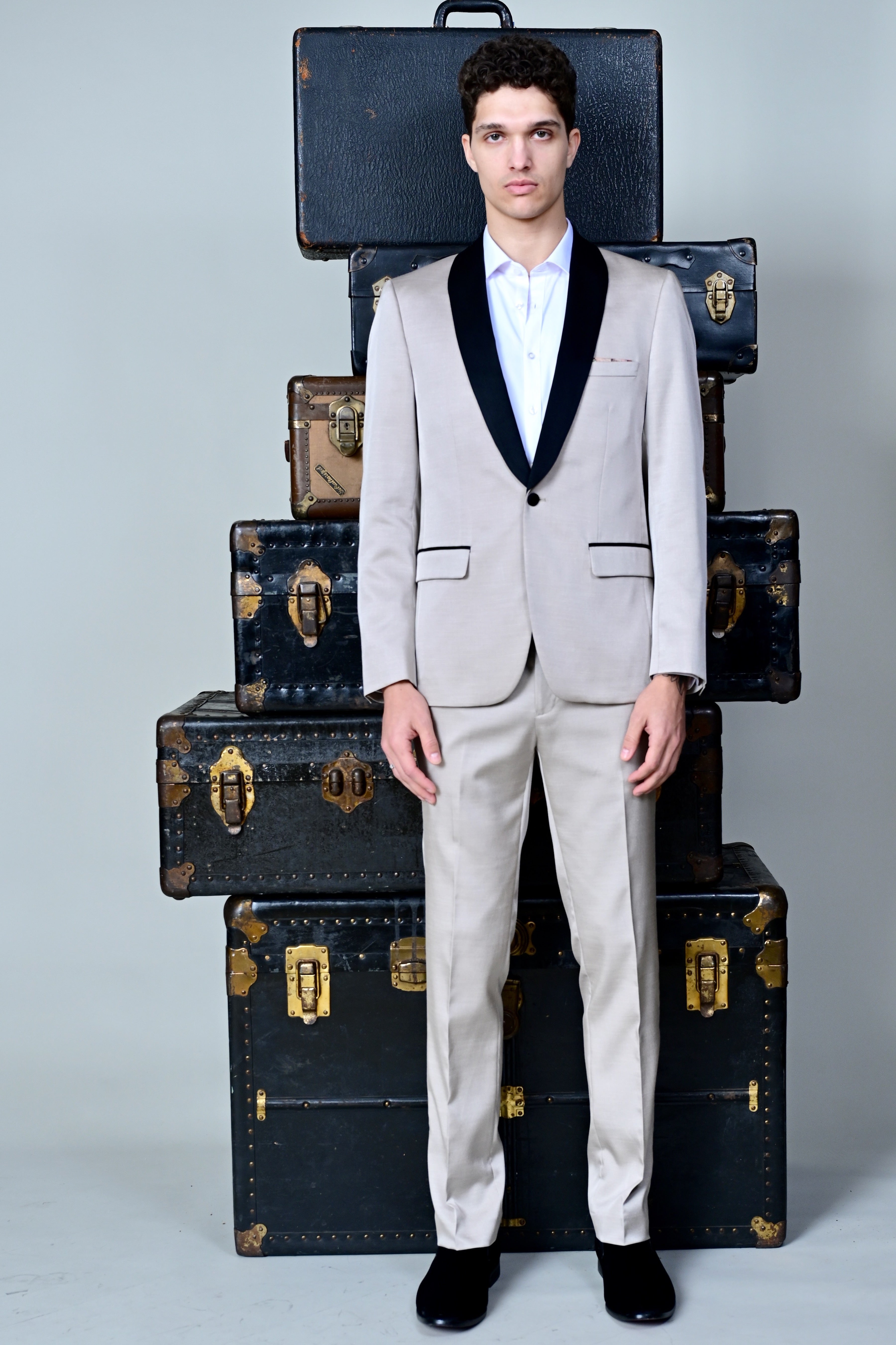 Sloane Tuxedo Pants - slim - Sable Beige