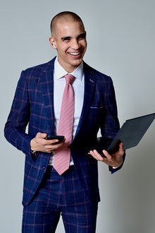  Dover Notch Jacket  - slim - Navy Red White Check