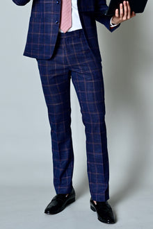  Downing Pants - slim - Navy Red White Check