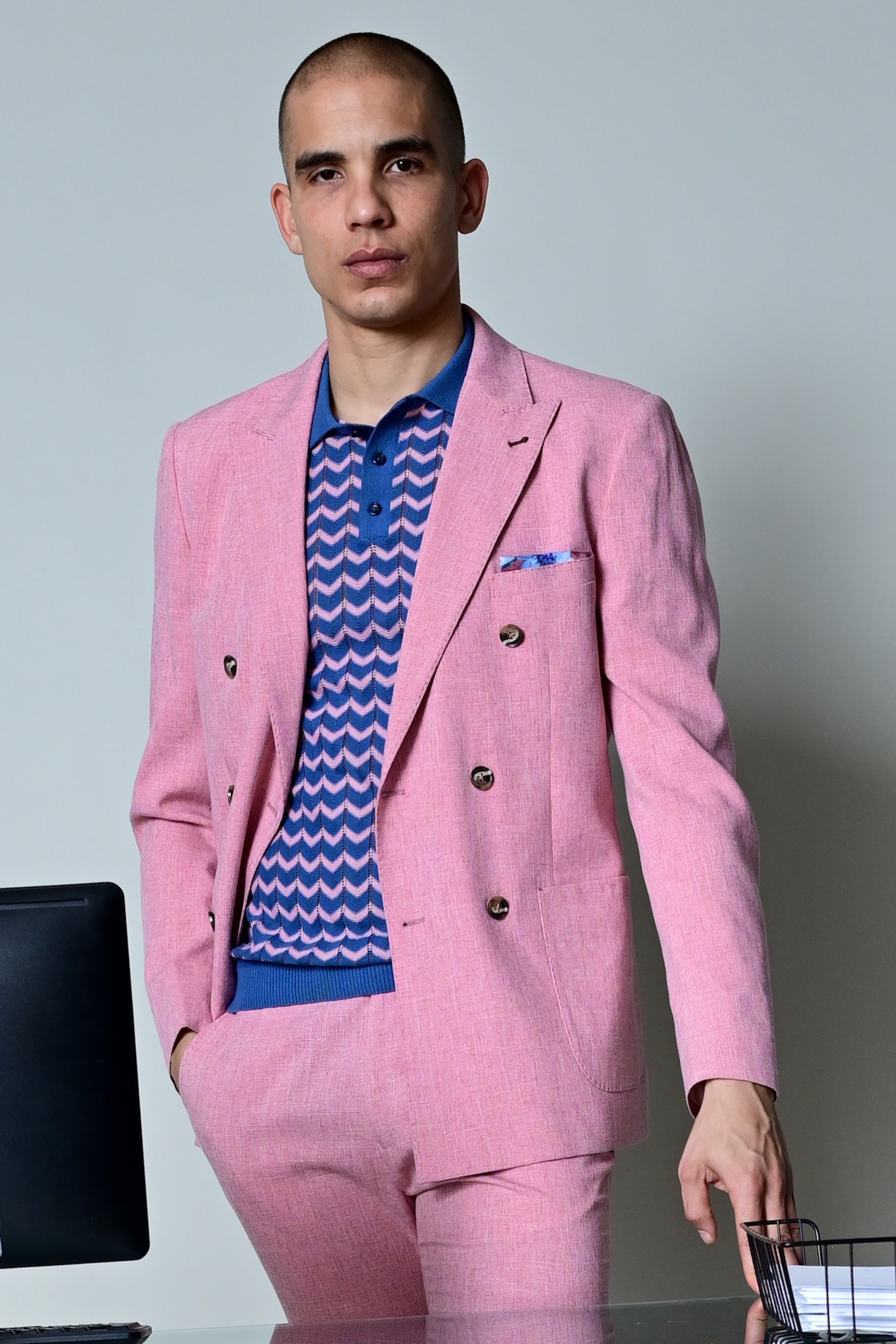 Soho Peak DB Jacket  - slim - Pink Melange