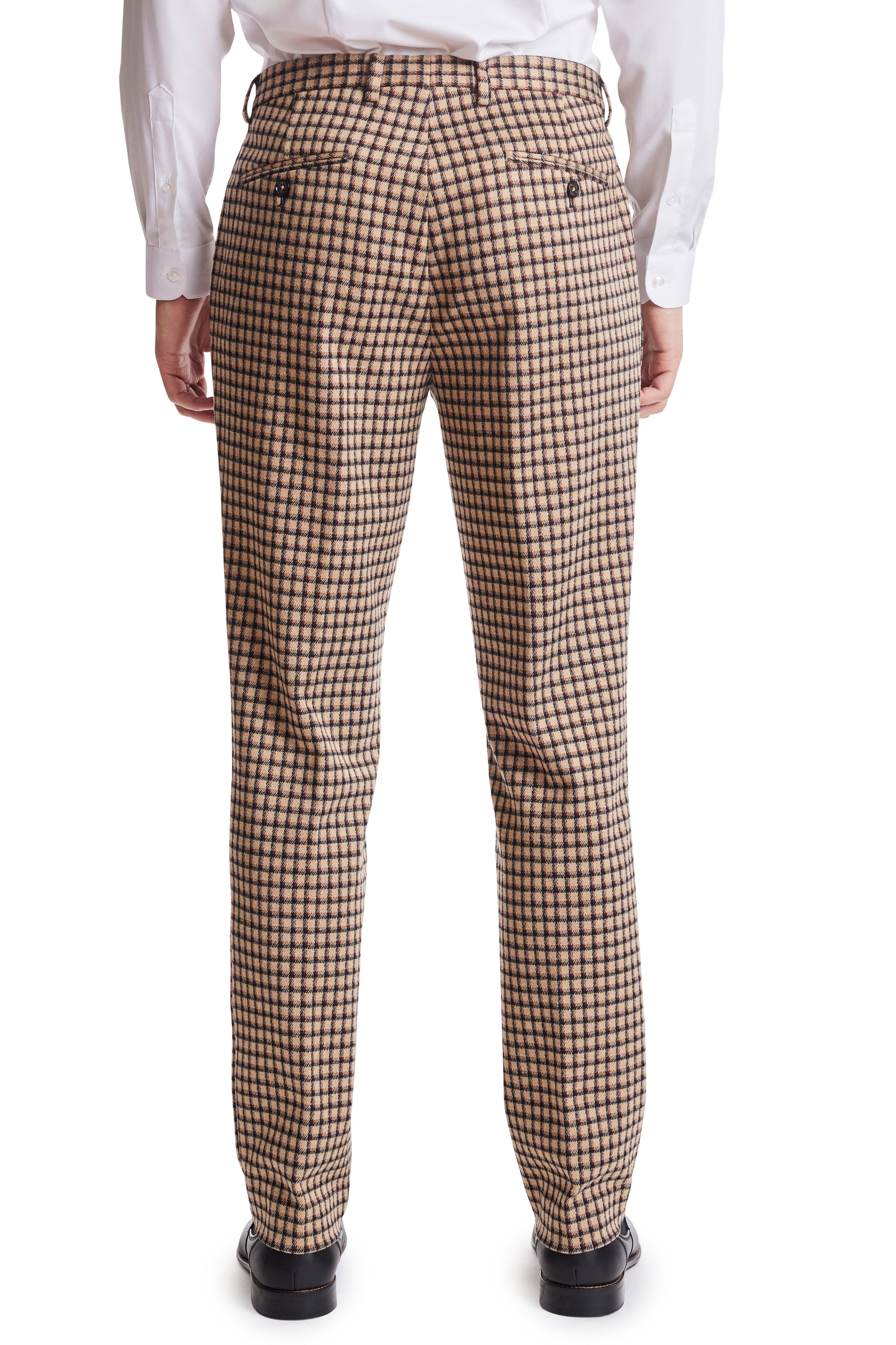 Downing Pants - slim - Beige Tan Check