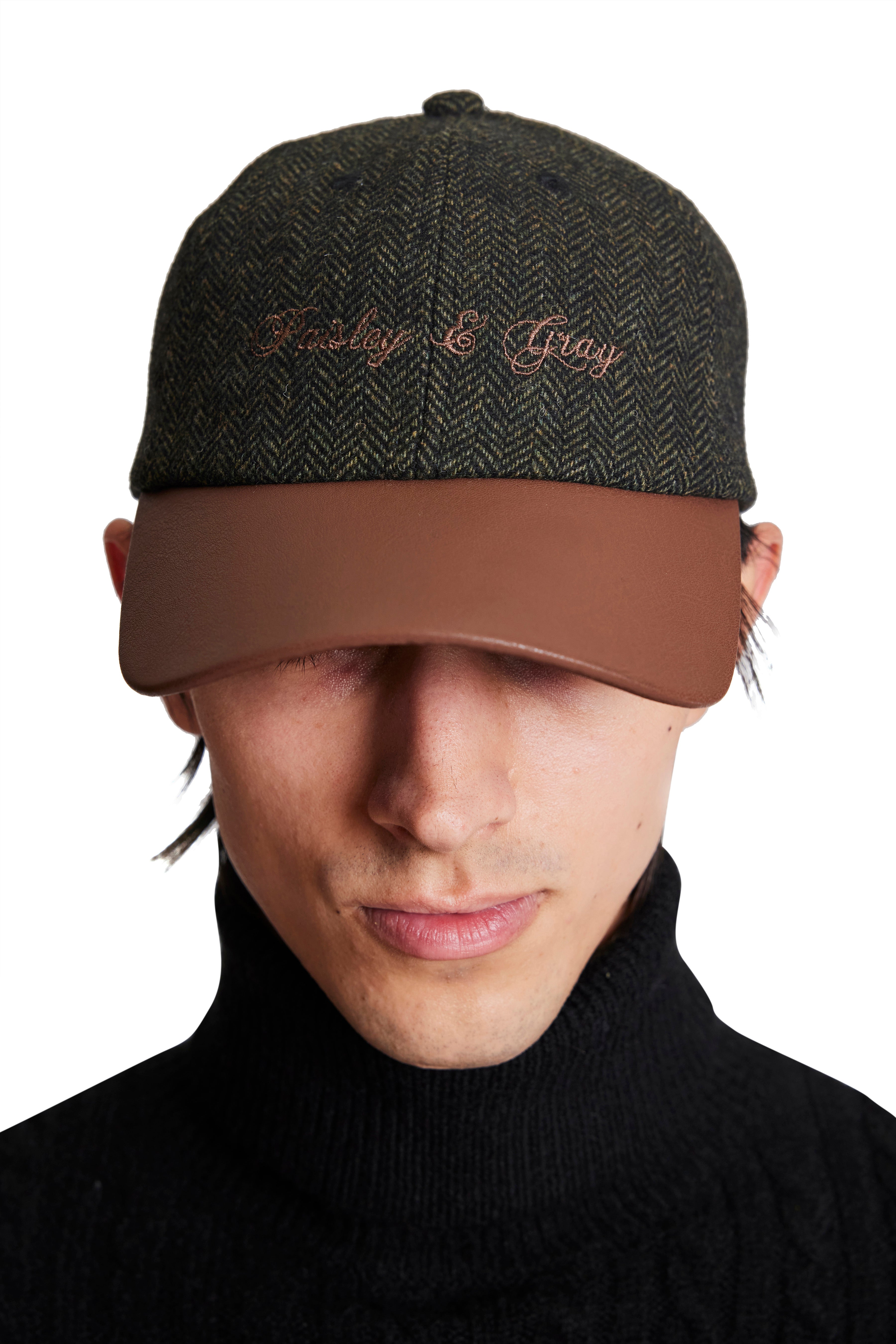 Colin Baseball Cap - Loden Herringbone