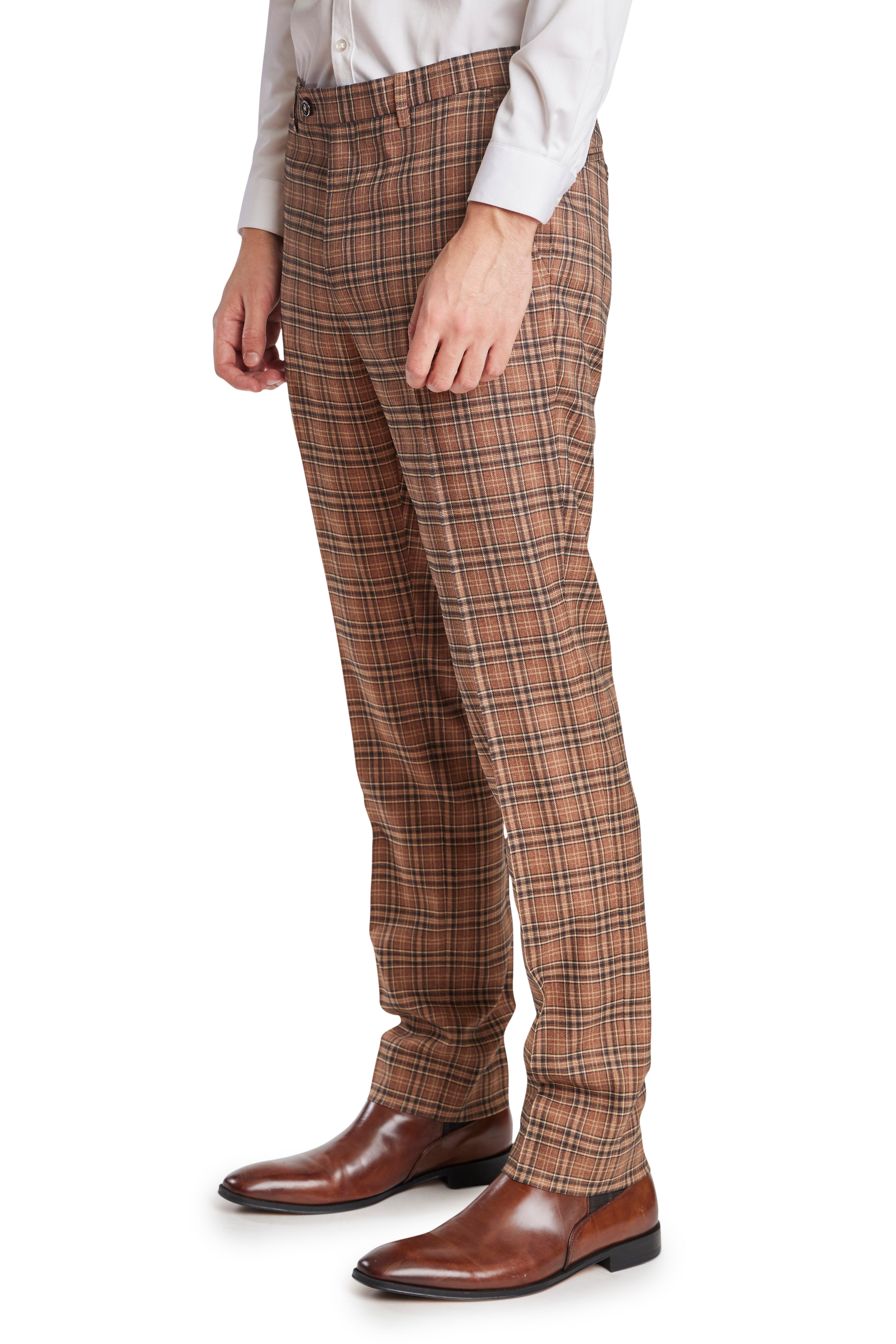 Downing Pants - slim - Chocolate Tan Check