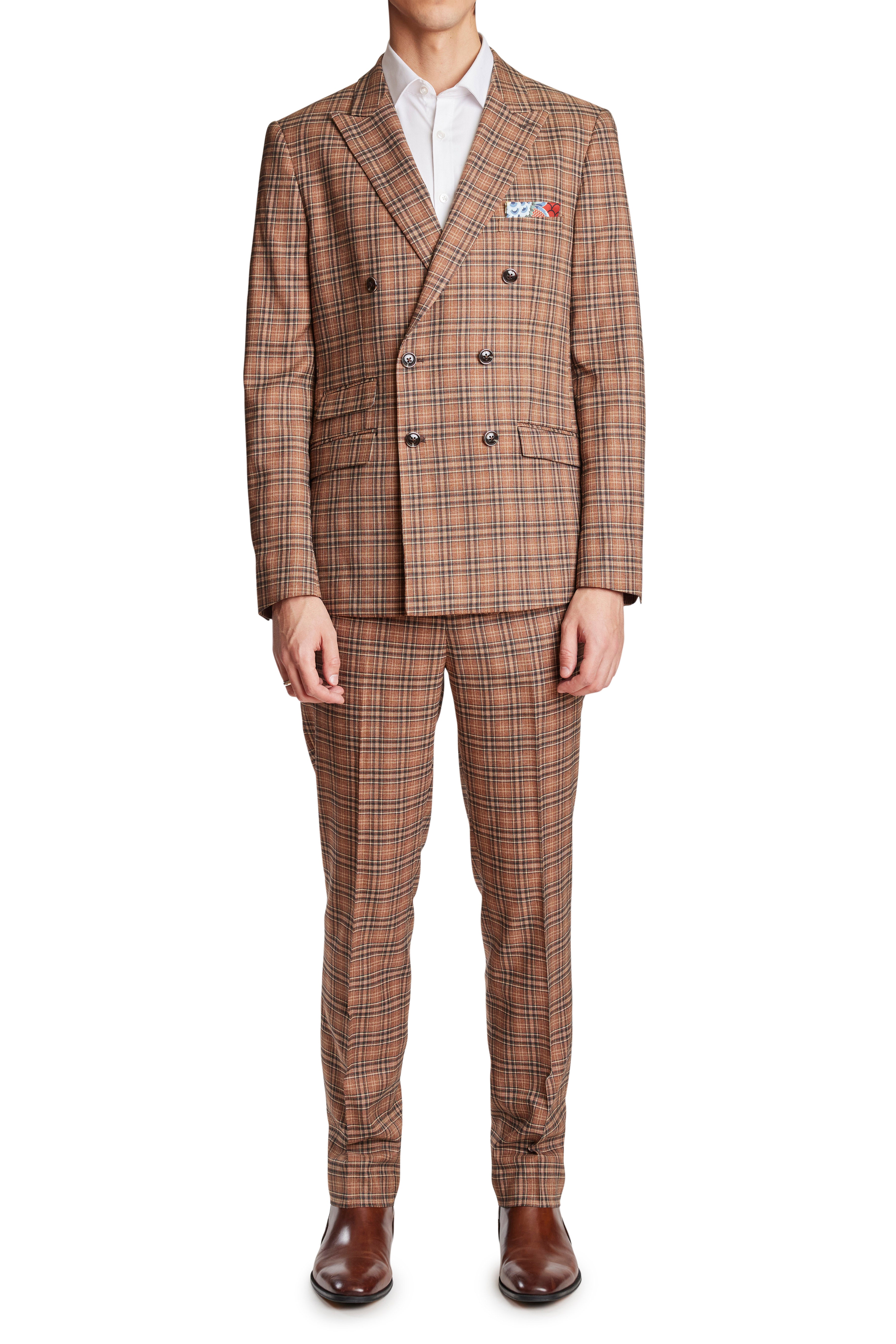 Downing Pants - slim - Chocolate Tan Check