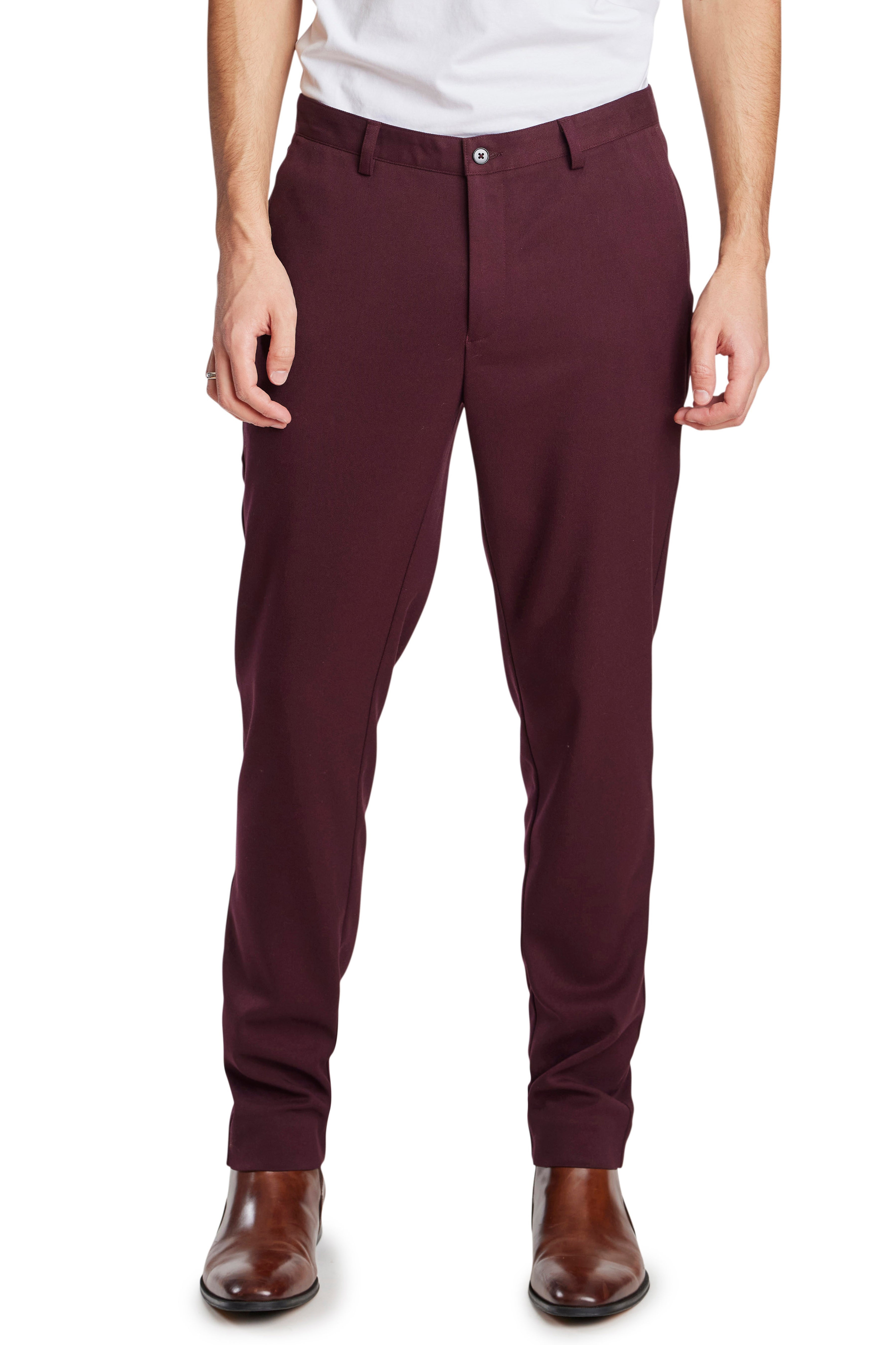 Grey Pants with Maroon Top Outfit - Putting Me Together