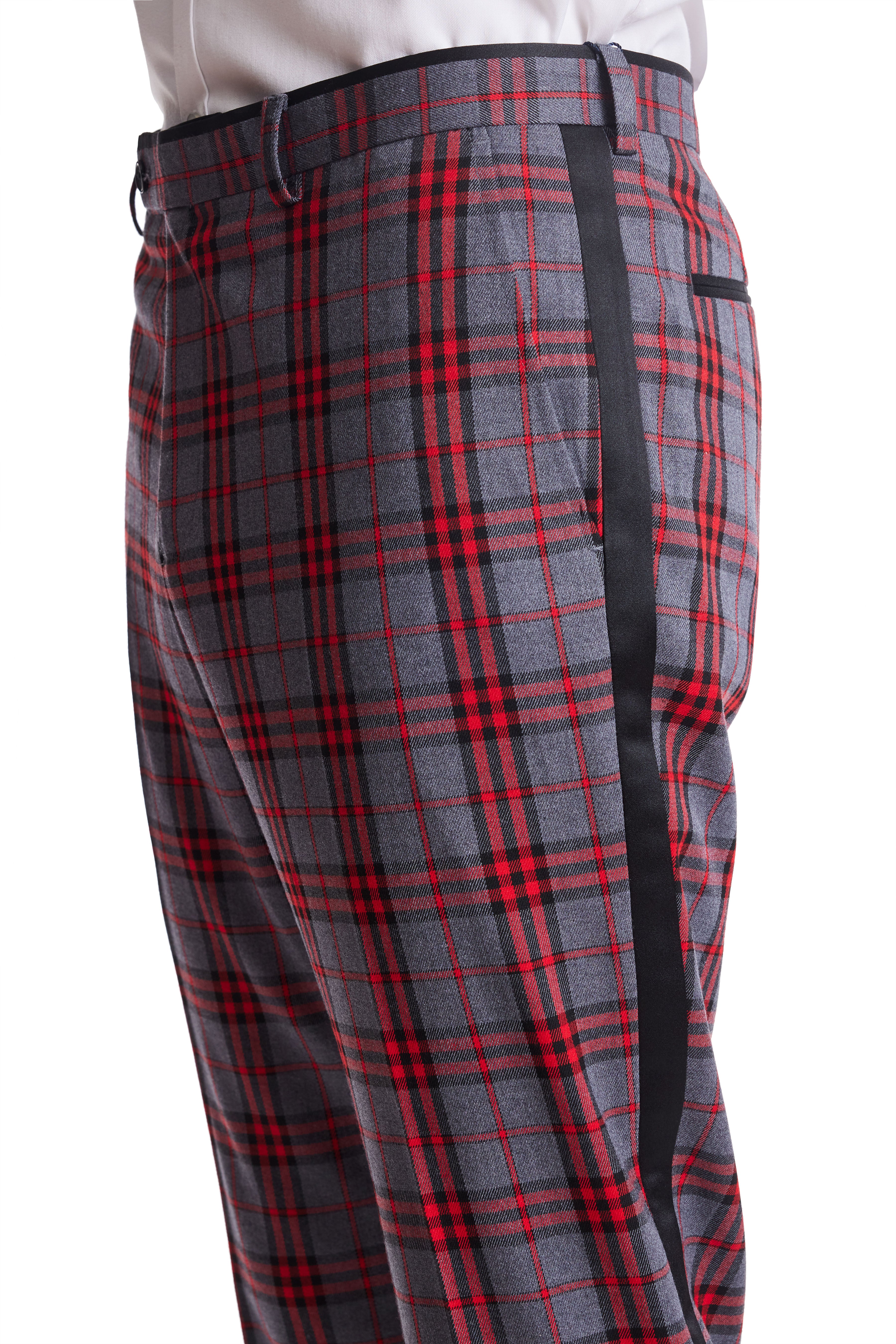 Sloane Tux Pants - slim - Red Char Tartan