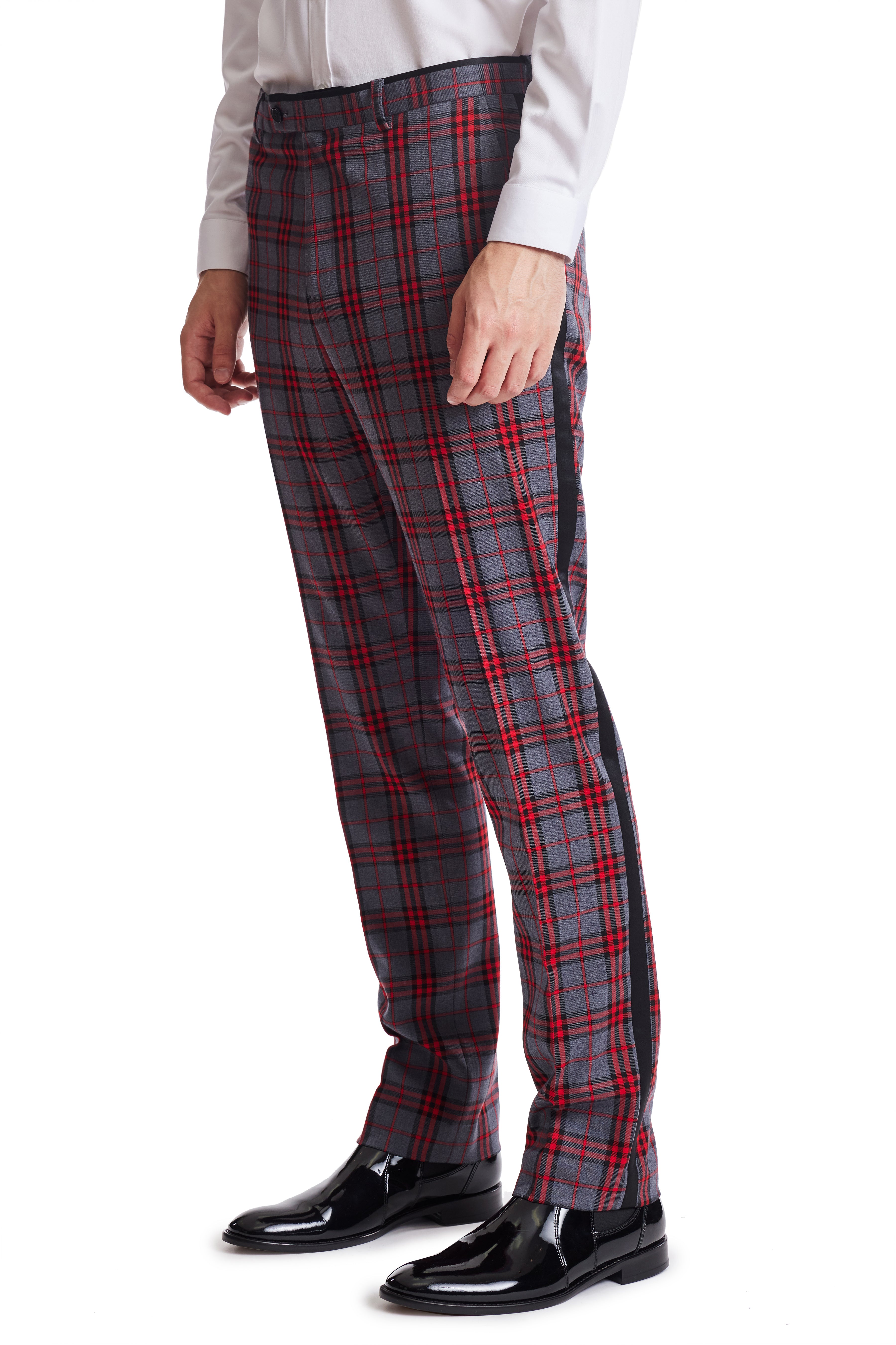 Sloane Tux Pants - slim - Red Char Tartan