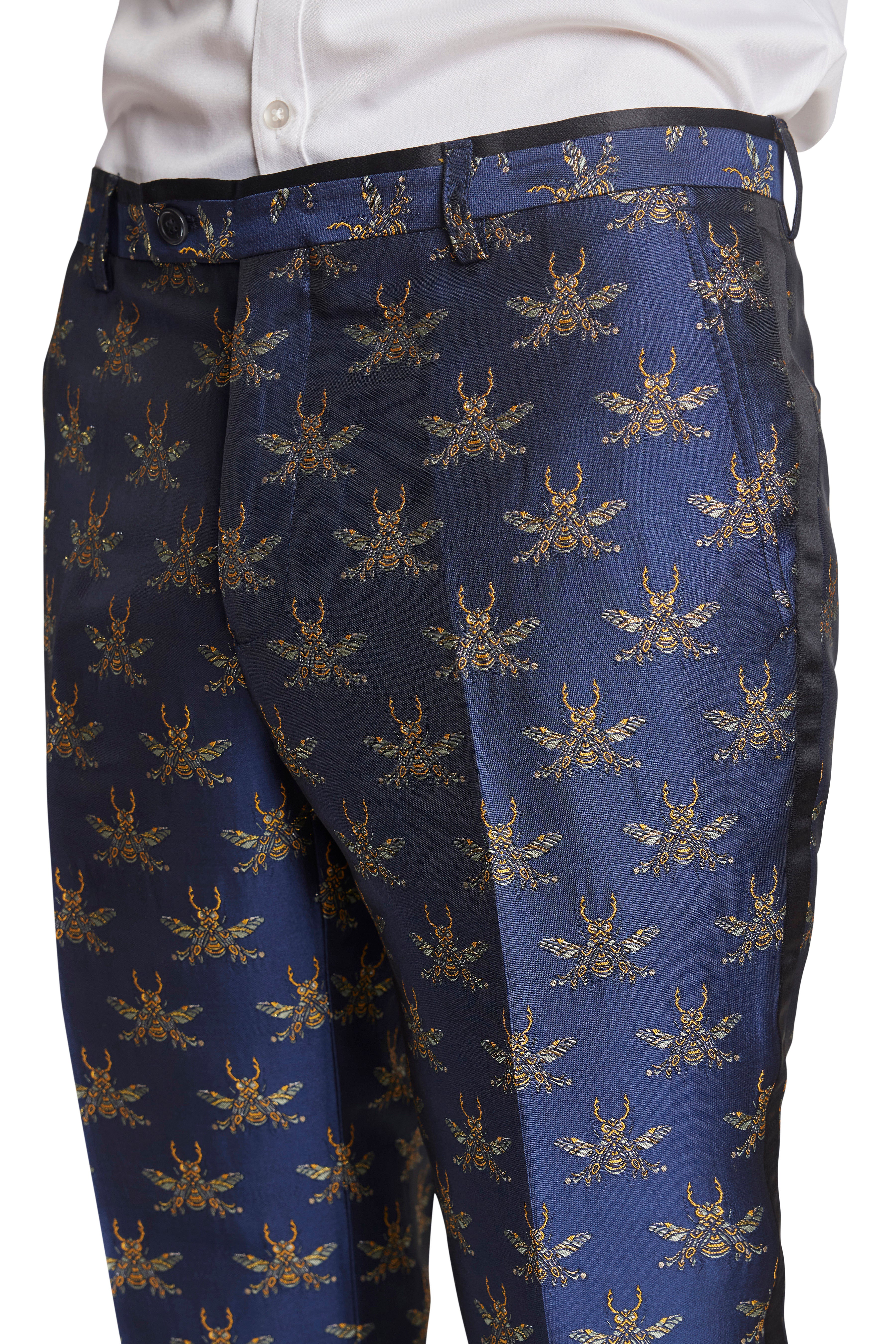 Sloane Tux Pants - slim - Navy Iconic Bees