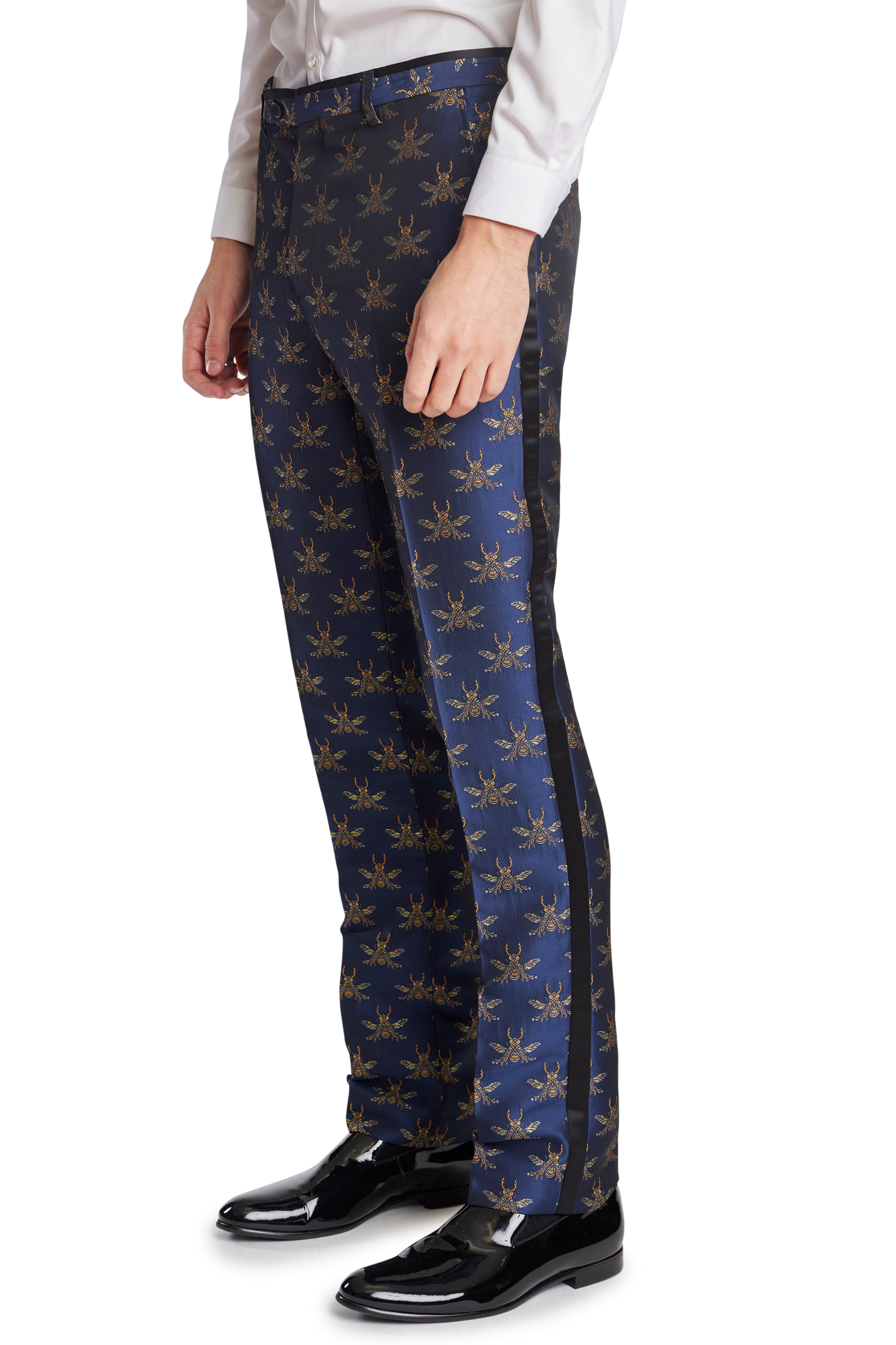 Sloane Tux Pants - slim - Navy Iconic Bees