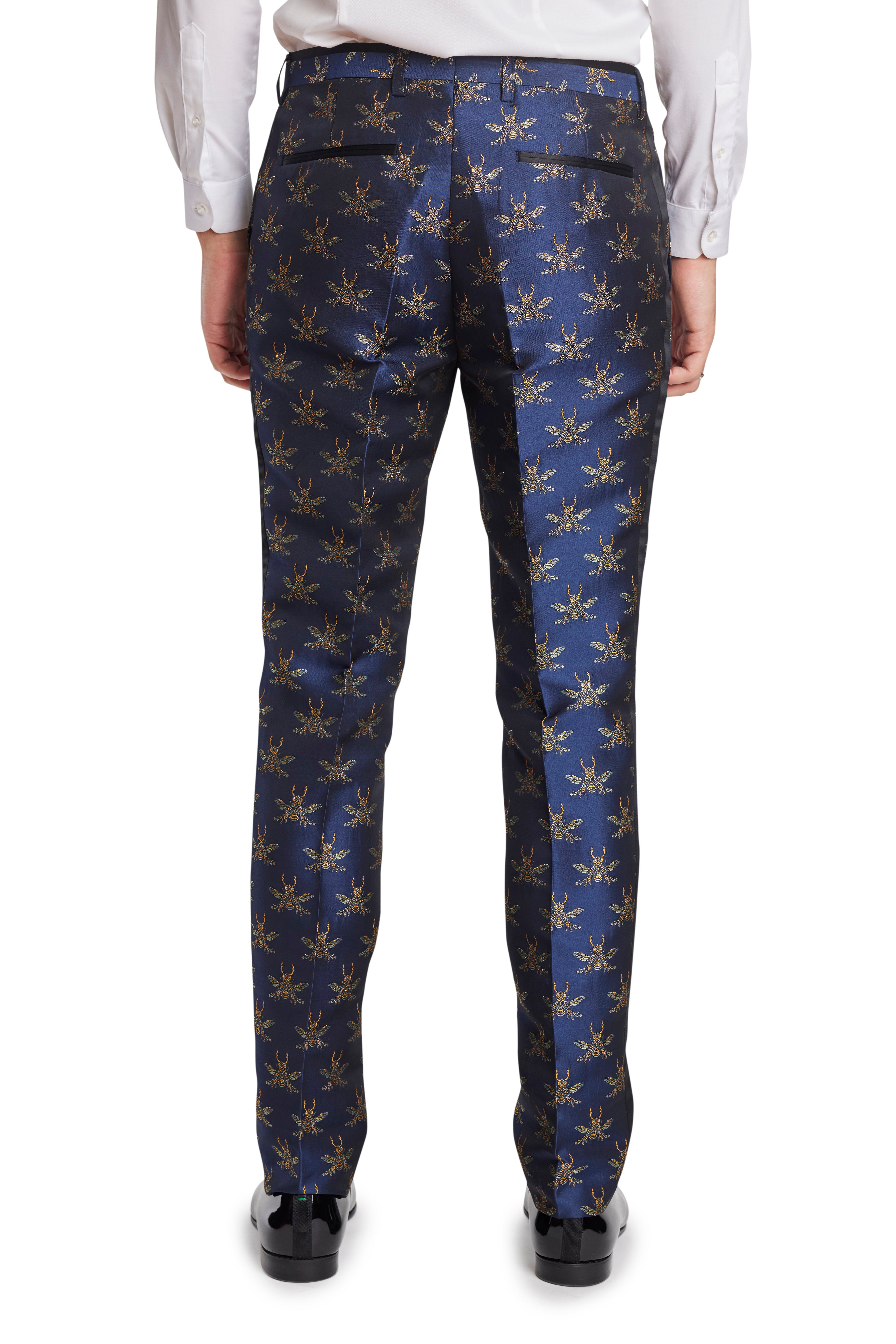 Sloane Tux Pants - slim - Navy Iconic Bees