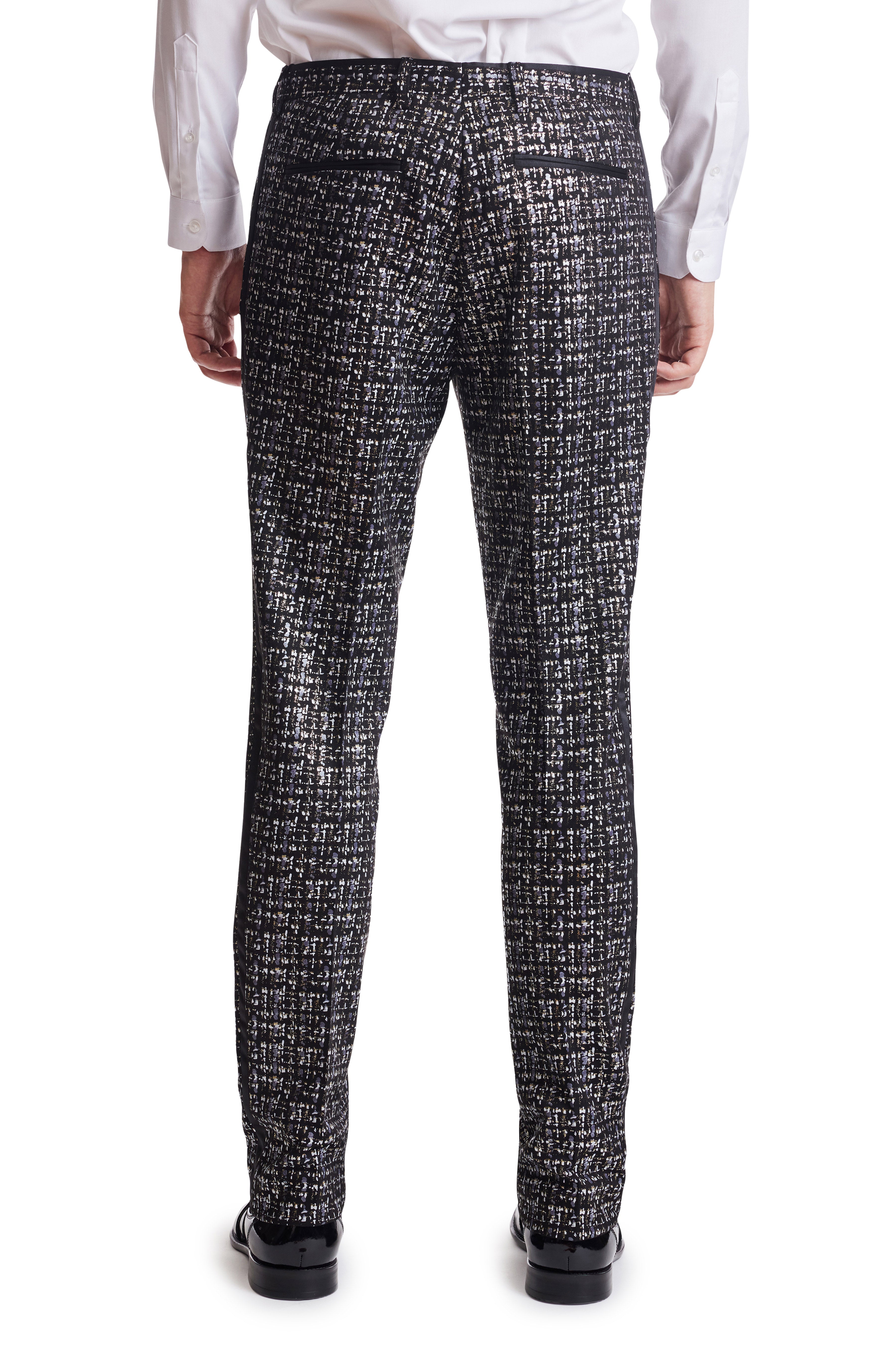 Sloane Tux Pants - slim - Black Silver & Gold