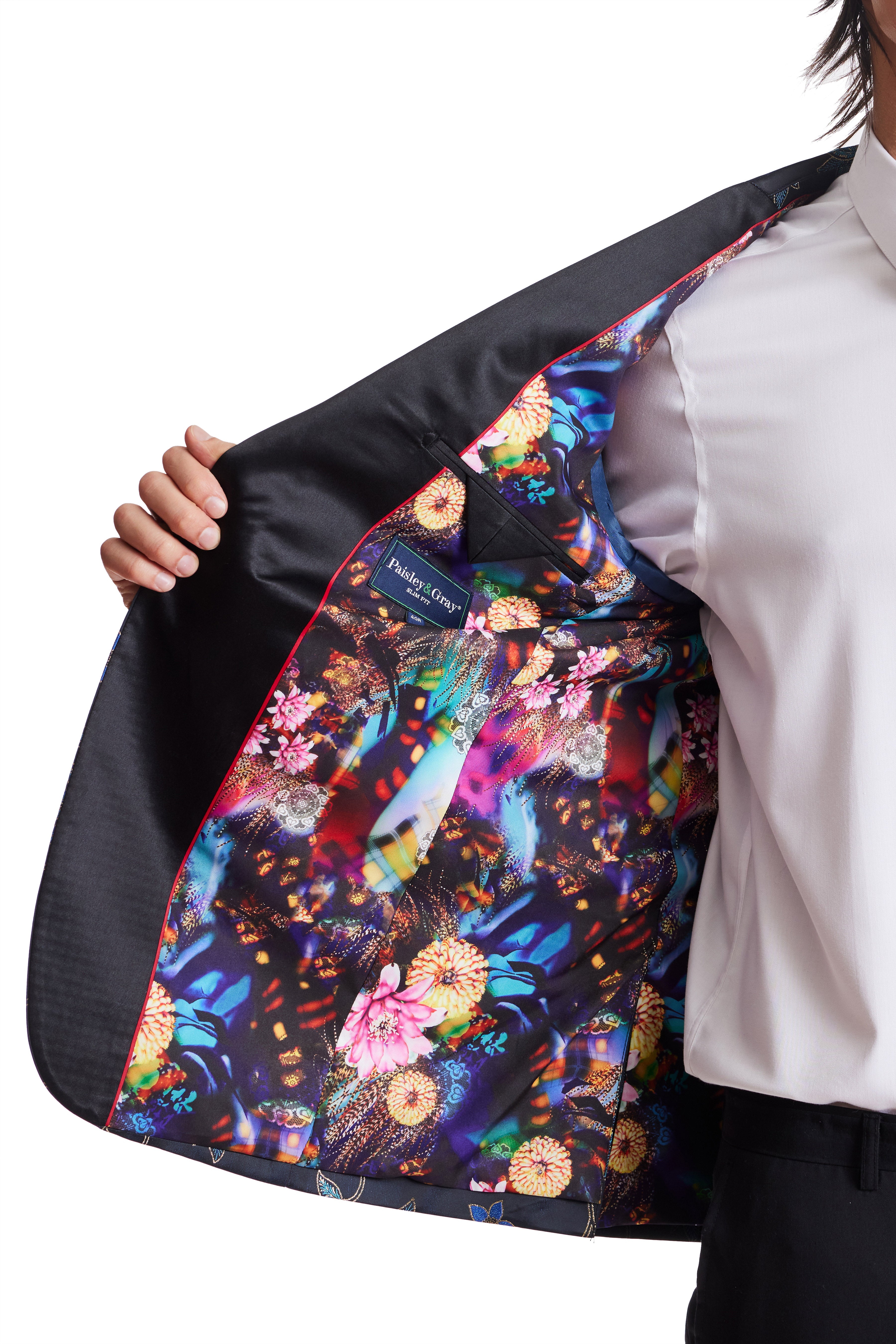 Osborne Notch Tux Jacket - slim - Blue Gold Floral