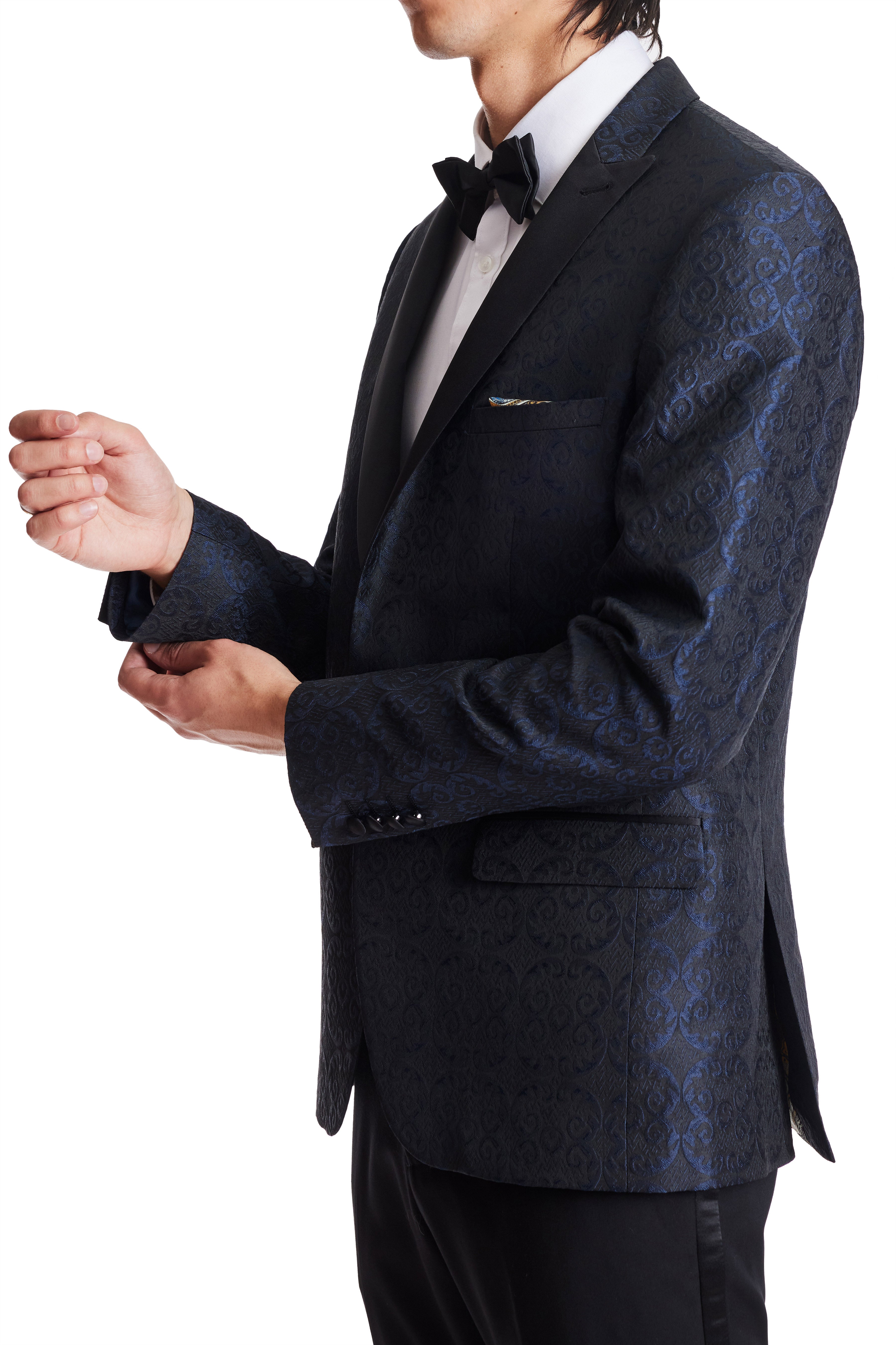 Grosvenor Peak Tux Jacket - slim - Black and Blue