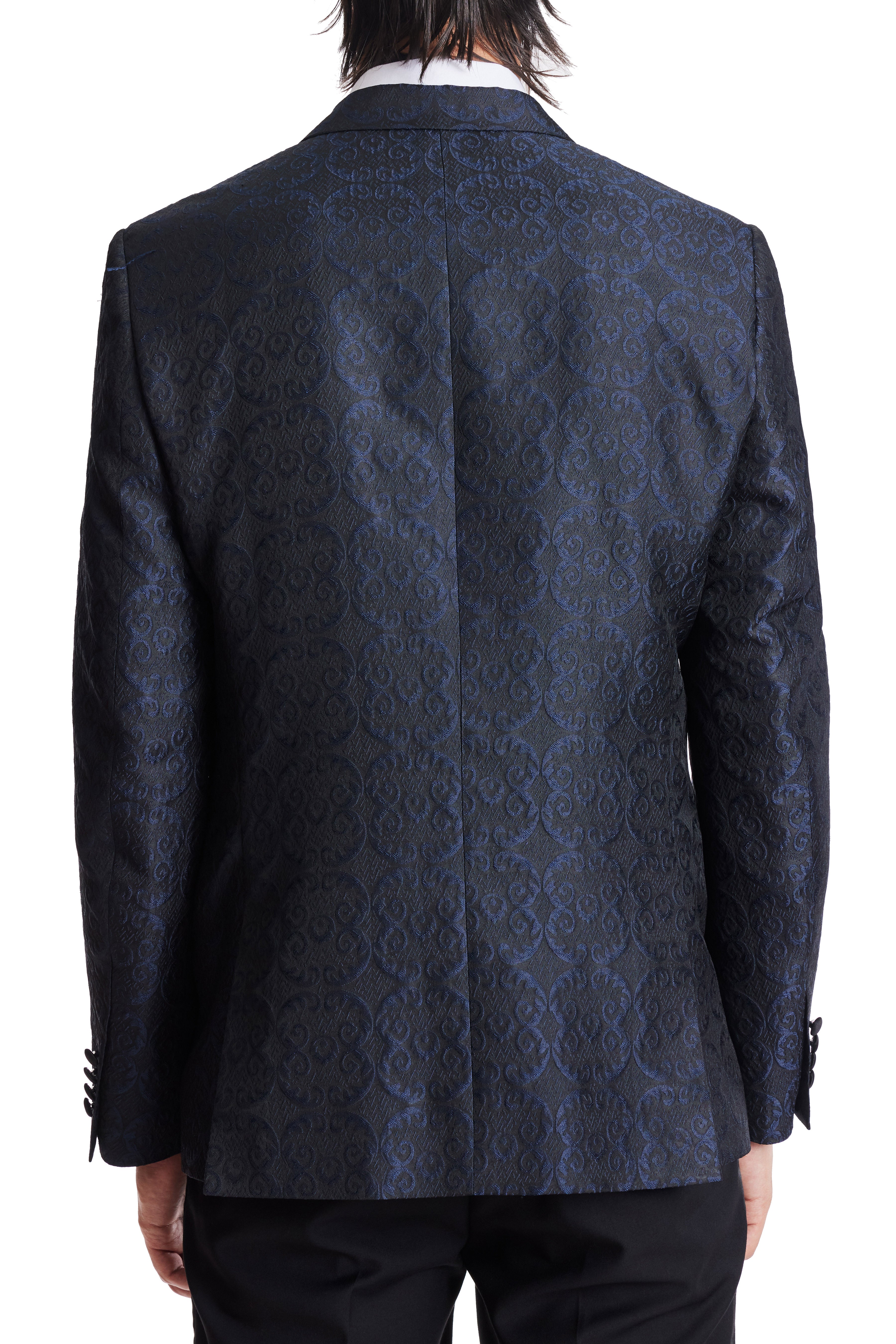 Grosvenor Peak Tux Jacket - slim - Black and Blue